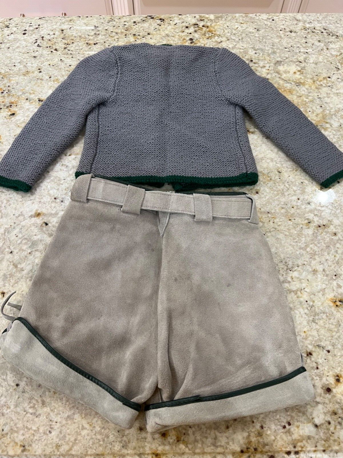 Vintage German Childs Lederhosen with Sweater Set
