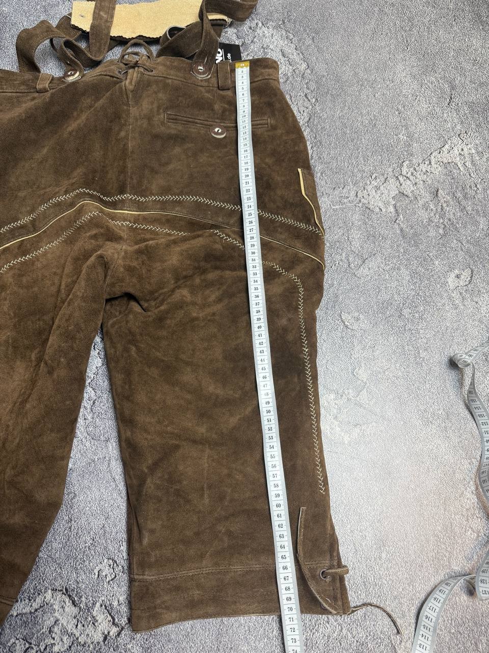 NEW PAULANO VINTAGE OKTOBERFEST DIRNDL TYROL LEATHER BROWN MENS PANTS EU 52