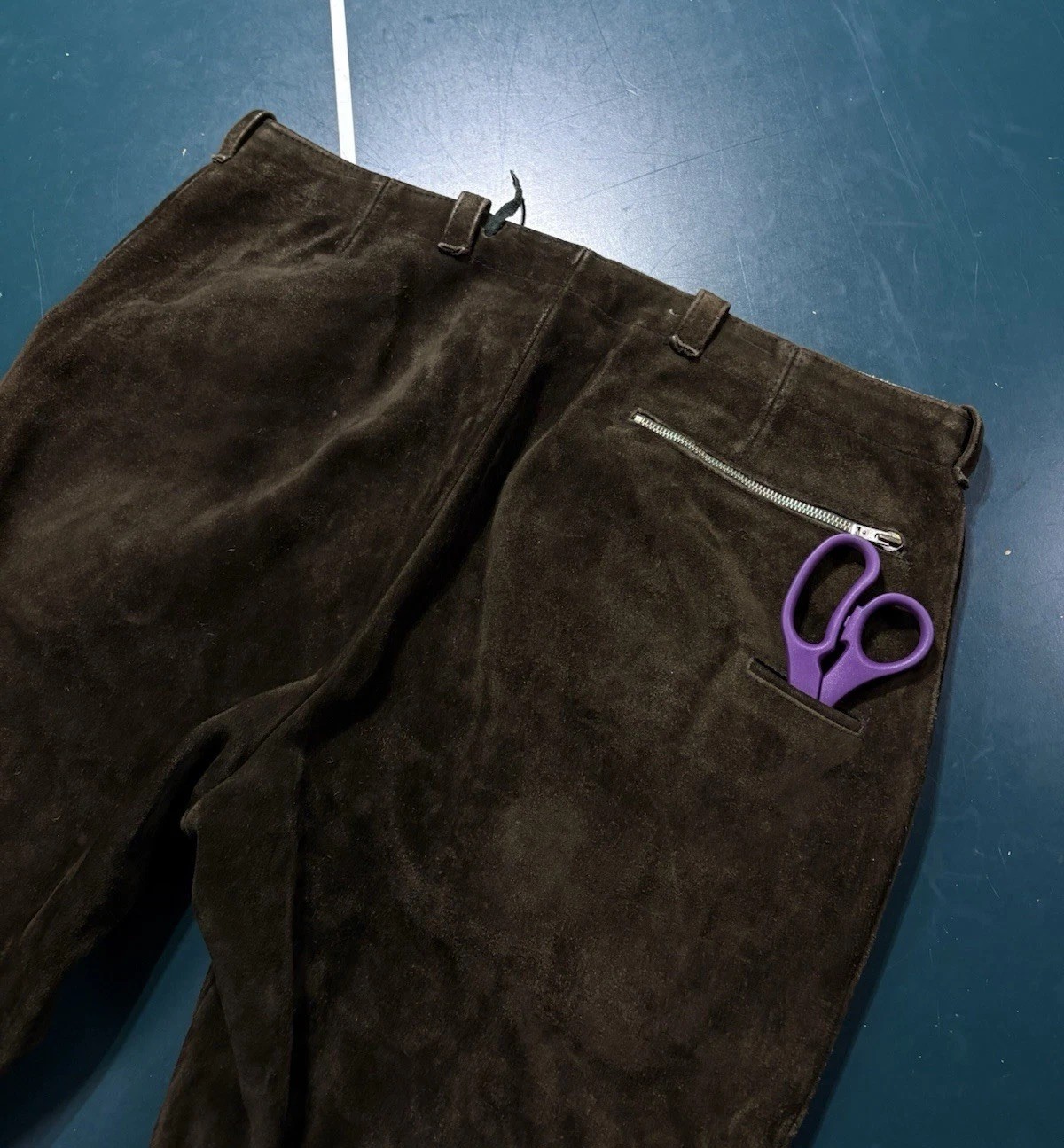 Vtg 40s German Lederhosen Knickerbockers Suede Leather Kniebund Shorts Size 38