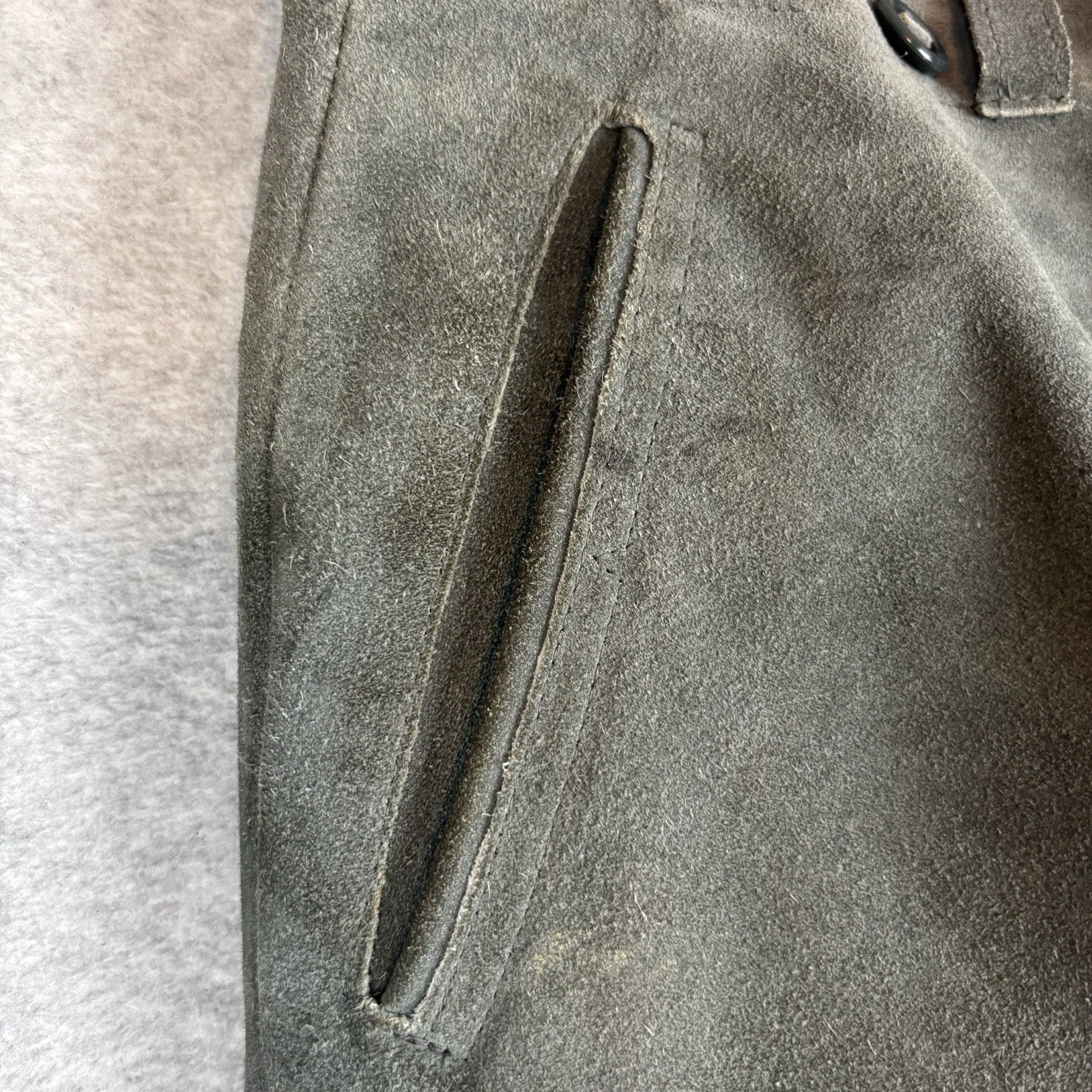 Men’s Traditional Costume Kniebund-Leather Pants Trousers 48 Dark Grey