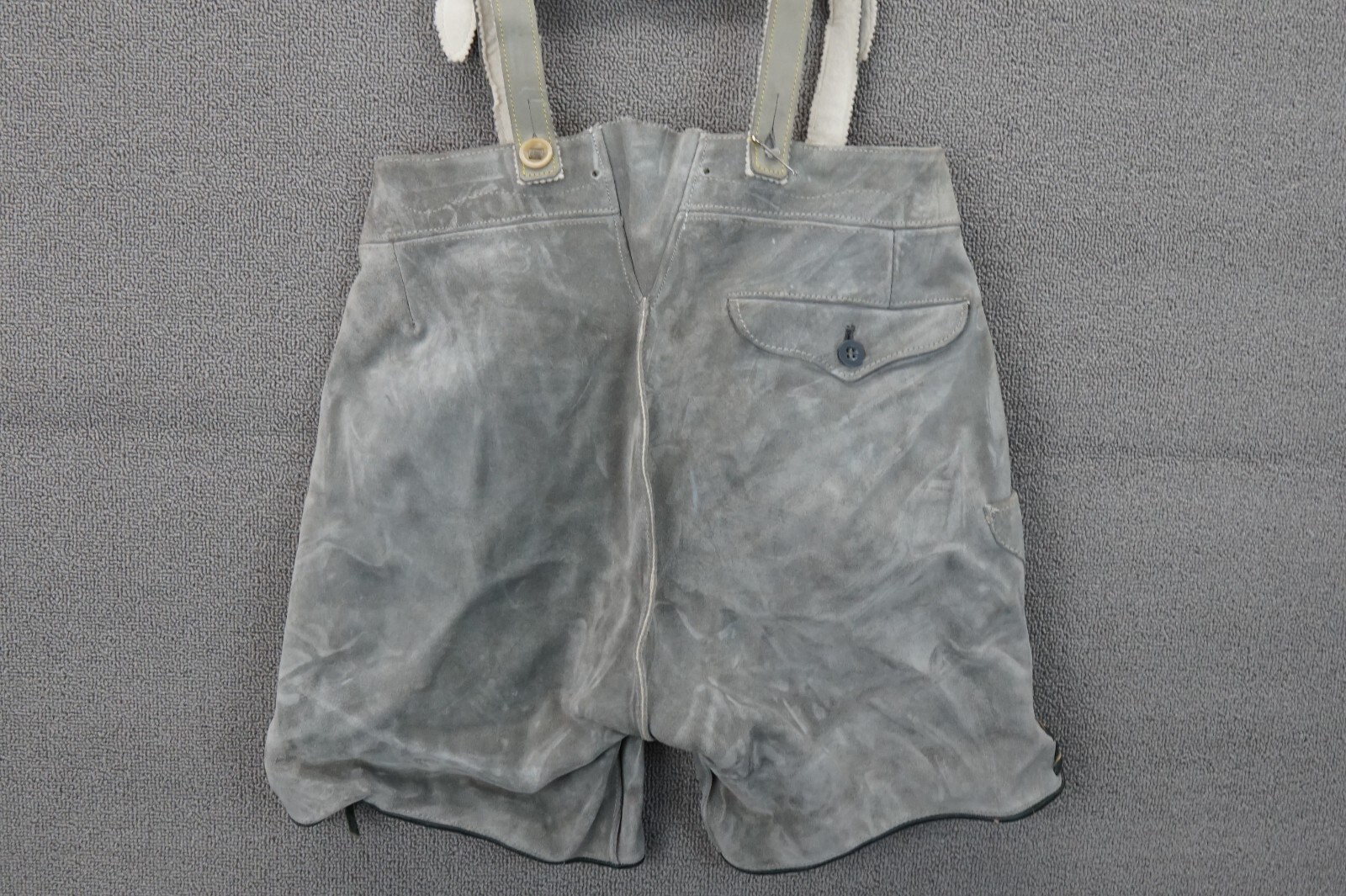 Vintage Lederhosen Shorts Size 32 Green Leather Oktoberfest Costume