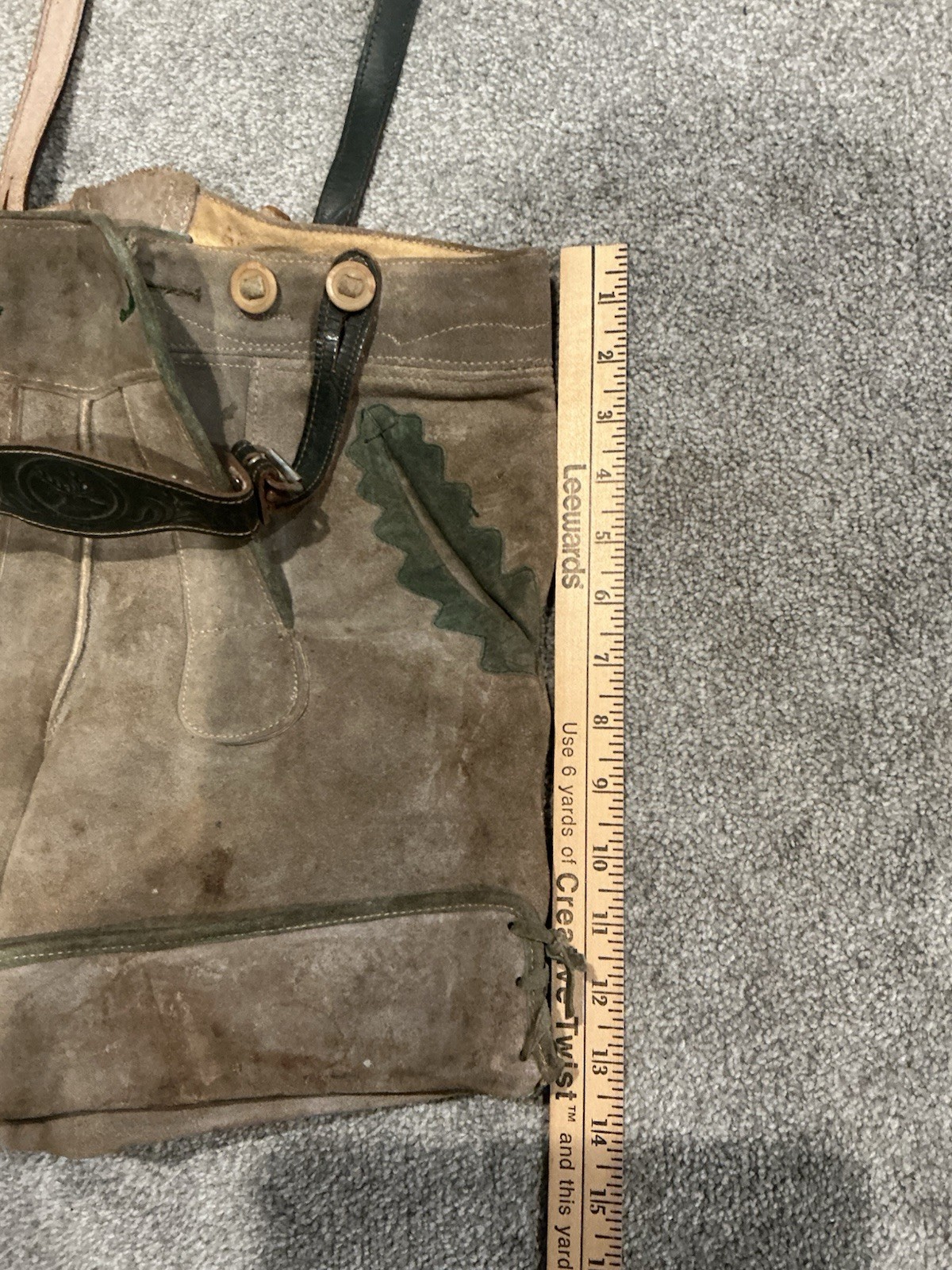 2 1960’S Vintage Suede Leather Lederhosen Suspender Shorts