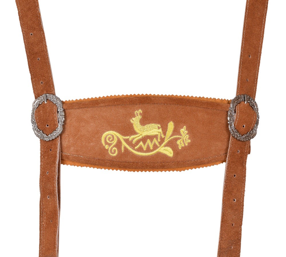 Oktoberfest Lederhosen Bavarian Men German Cowhide Real Leather Matching Shorts