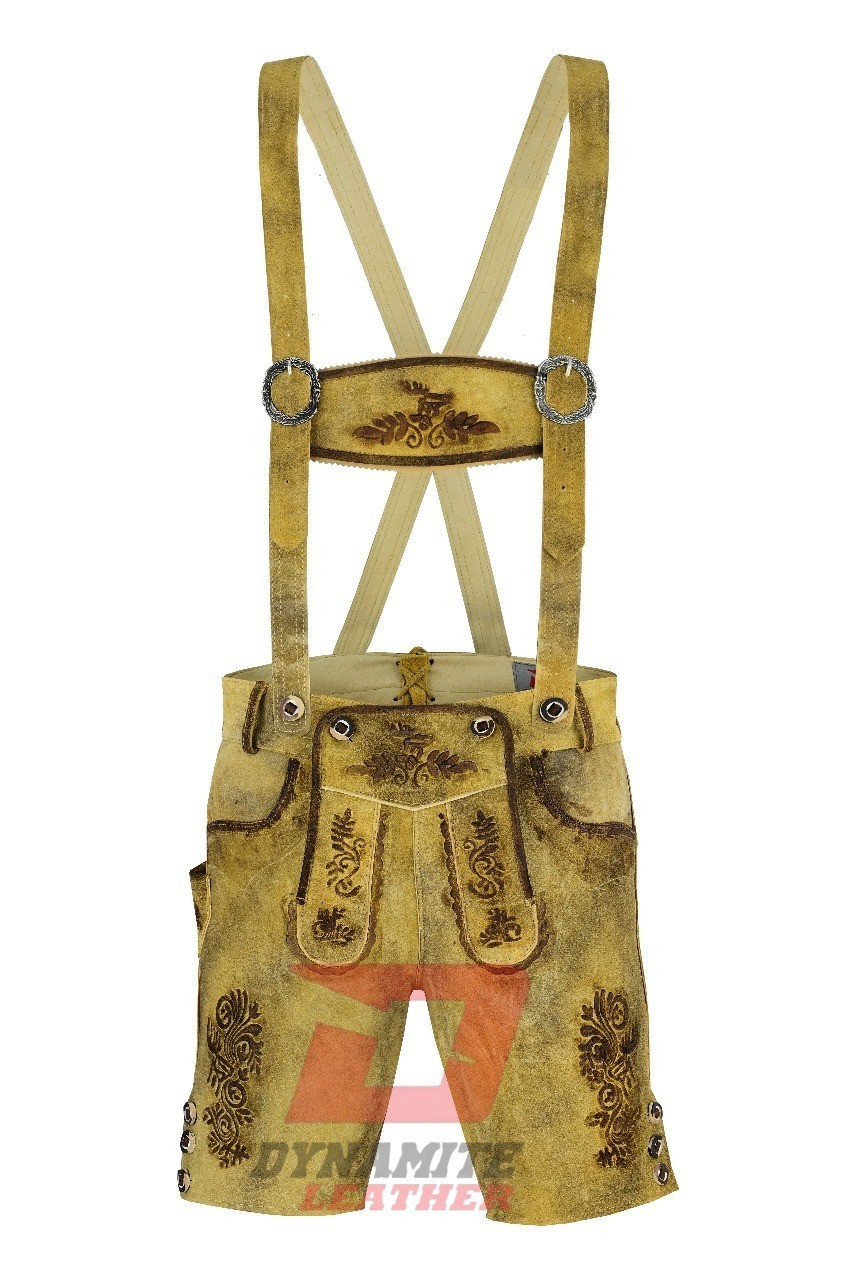 Traditional German Style Shorts Brown Leather Look