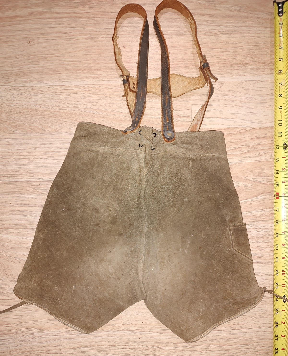 Vintage Authentic Suede Leather Bavarian Lederhosen Shorts Oktoberfest Boys