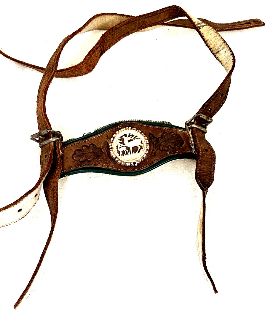 Bergfreund German Lederhosen Leather Deer Stag Oktoberfest Youth Child Boy VTG