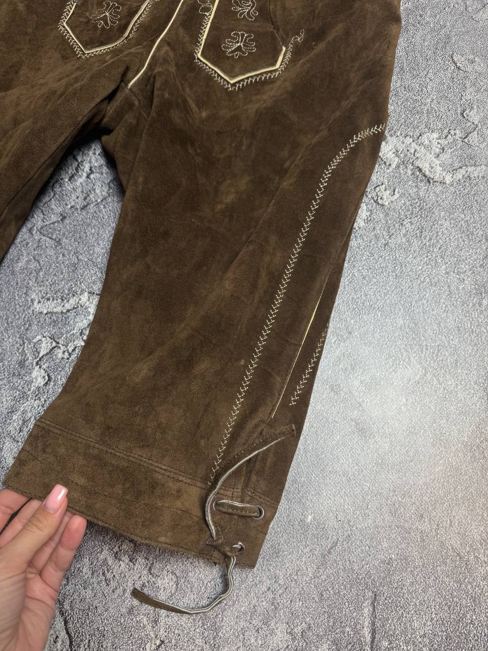 NEW PAULANO VINTAGE OKTOBERFEST DIRNDL TYROL LEATHER BROWN MENS PANTS EU 52