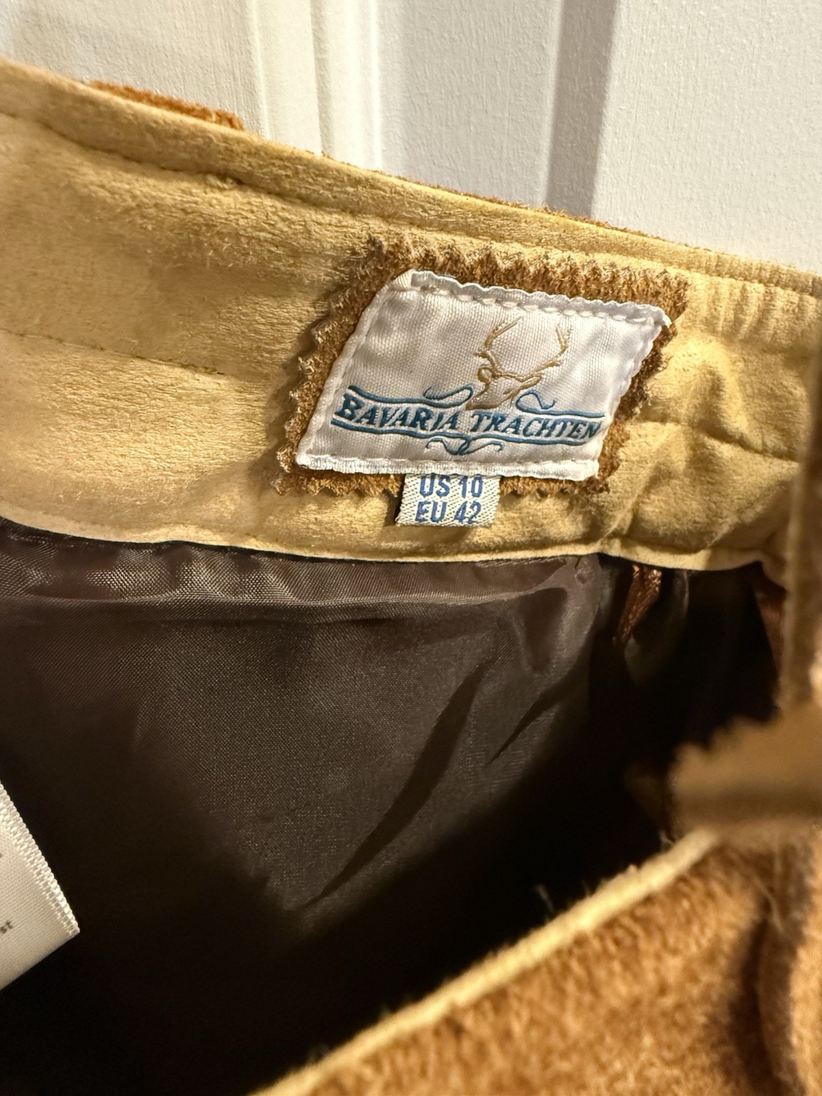 Bavaria Trachten LEDERHOSEN Woman SHORT LIGHT BROWN, US 10/EU