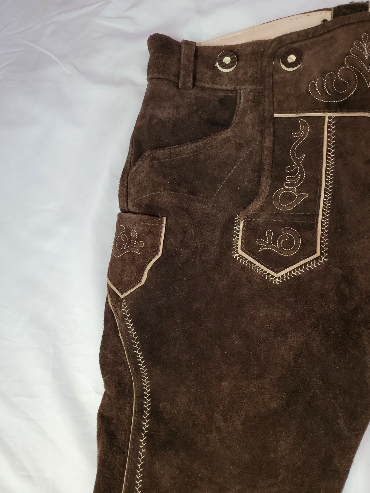 Lederhosen4U Men Genuine Leather Authentic German Lederhosen Dark brown 50 #C3