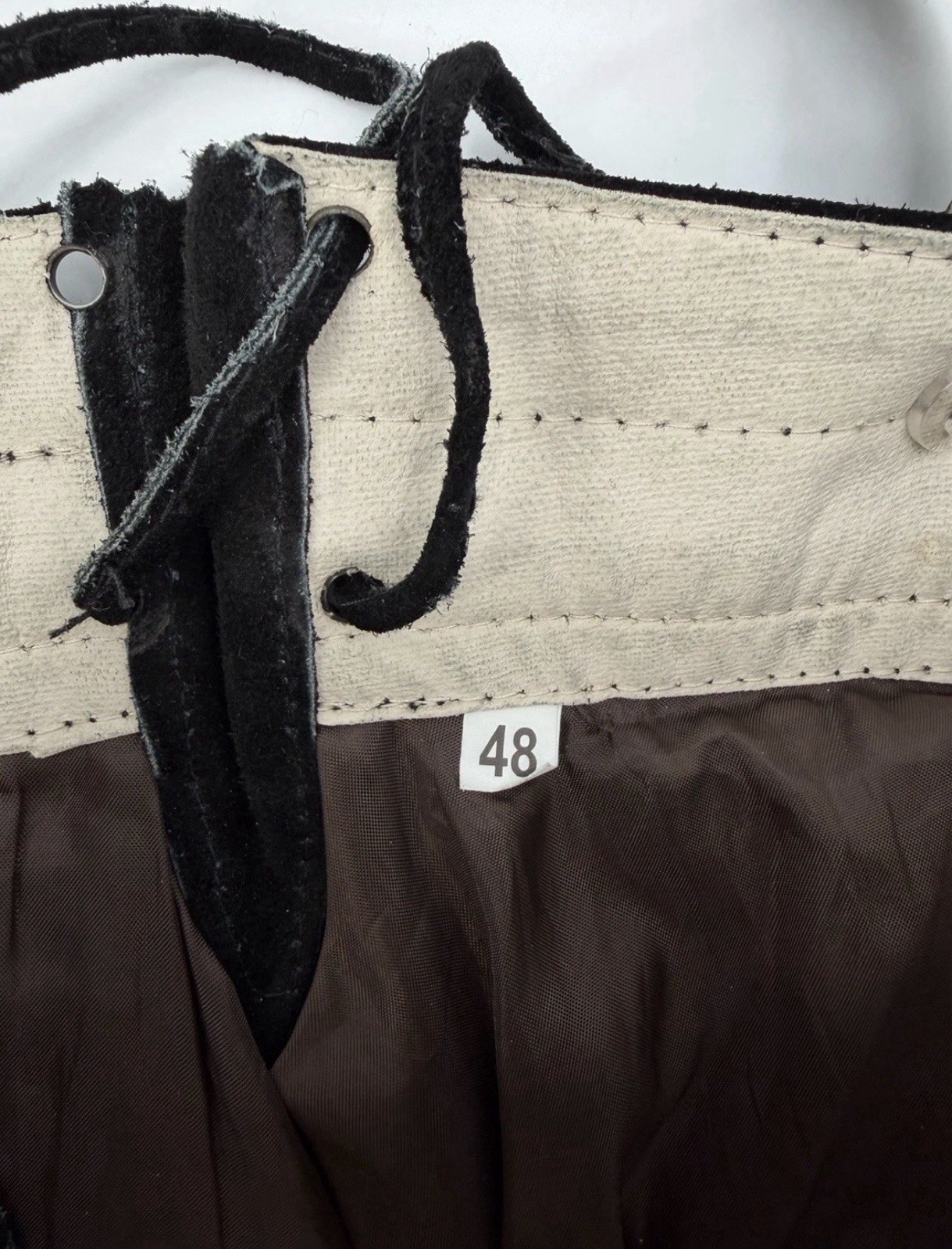 Authentic Suede Leather Lederhosen Shorts Black Size 48 – US 30