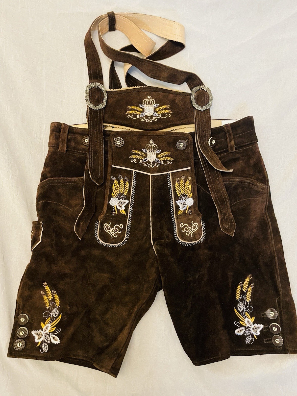 Oktoberfest Lederhosen – Authentic Bavarian Lederhosen-Suede Leather US 36 EU 52