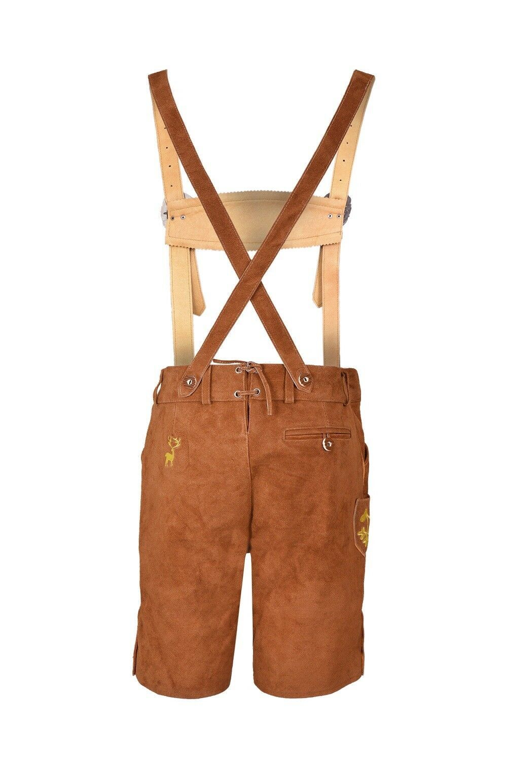 Oktoberfest Bavarian Lederhosen Men German Cowhide Real Leather Matching Short