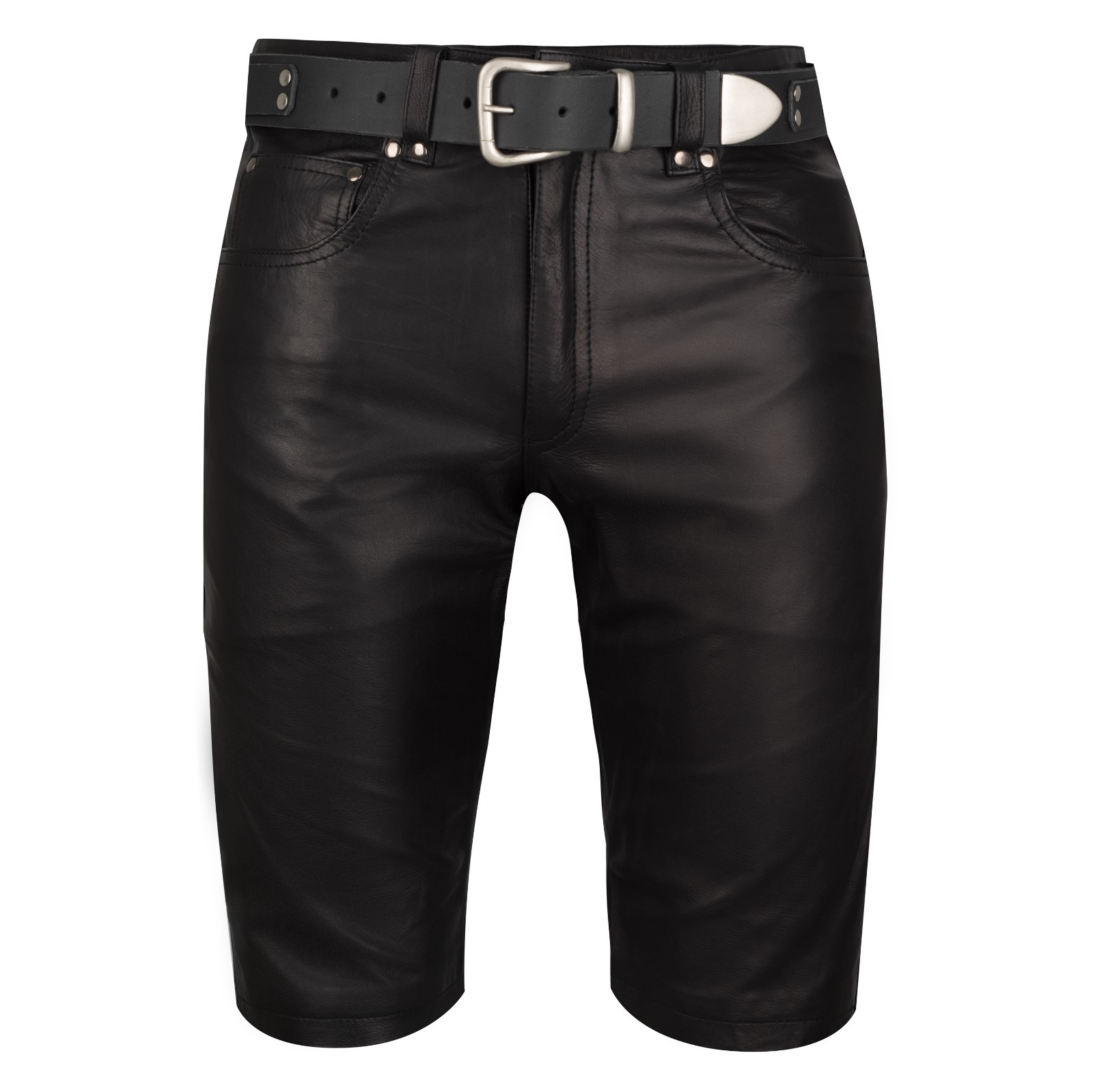 Leder SHORTS schwarz Bermudashorts Lederhose kurz leather pants shorts black
