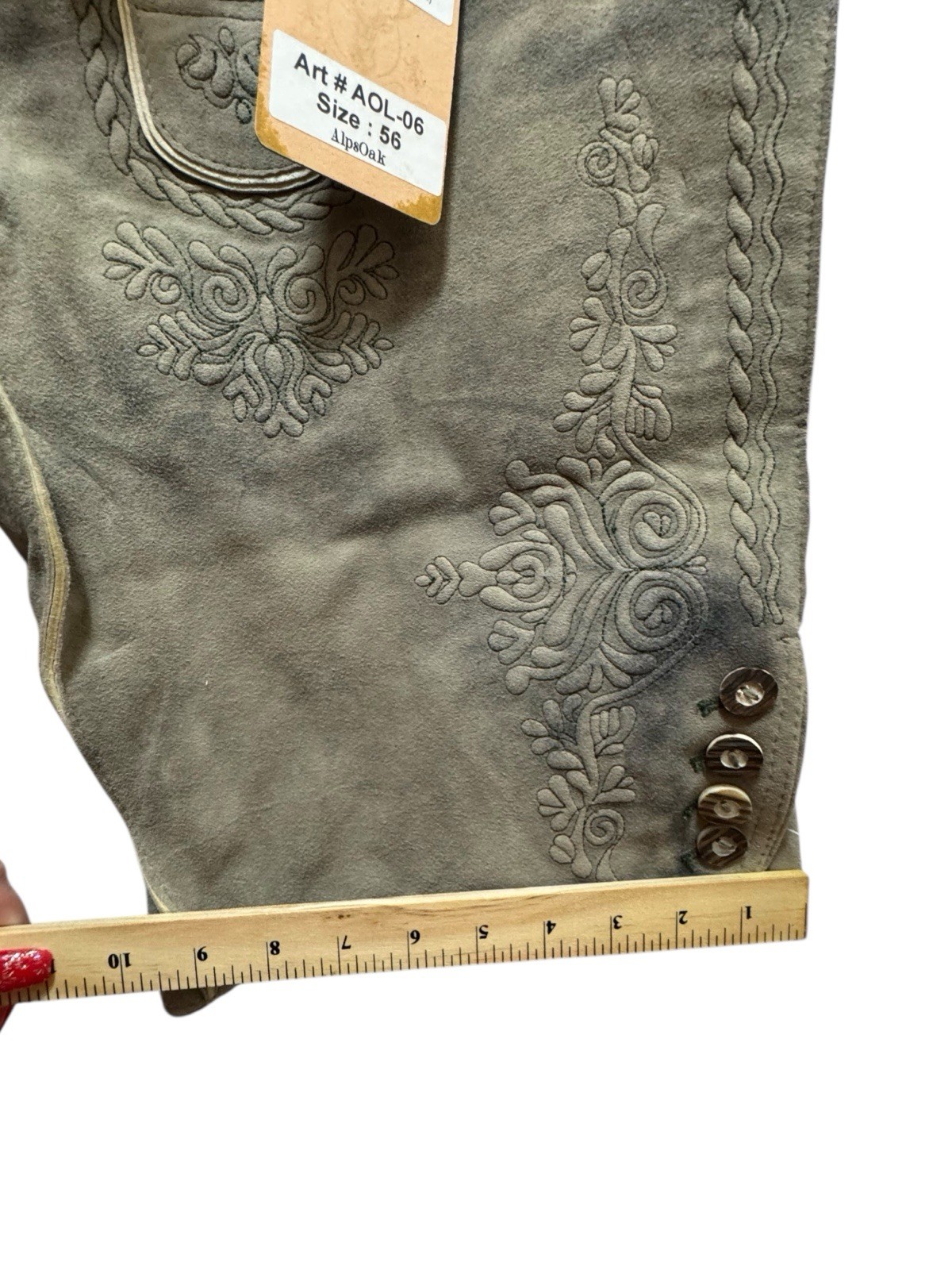 Alps Oak Trachten Wear Alpine Bavaria Suede Leather Lederhosen Oktoberfest Size