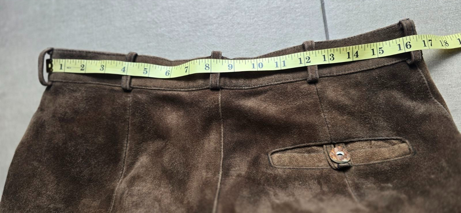 KALTENBACHER Vintage Brown Goatskin Suede Leather Trousers Trachten Alpine Sz 50