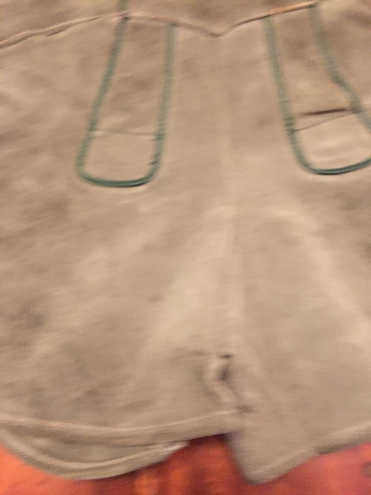 Vintage German Lederhosen Leather Suede Mens Boys Hunter Green Shorts (LS)