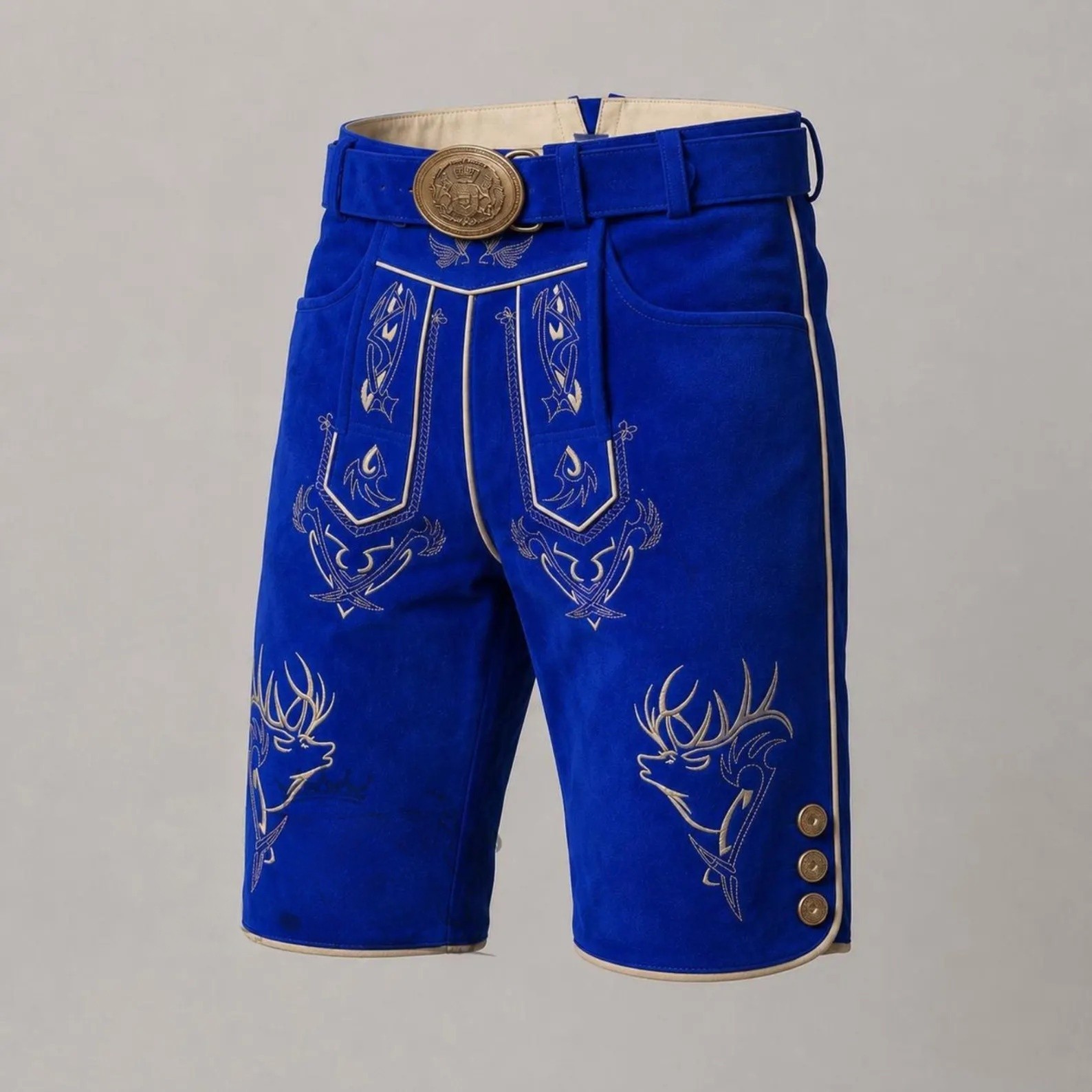 German Bavarian Suede Leather Shorts | Trachten Oktoberfest Traditional Short