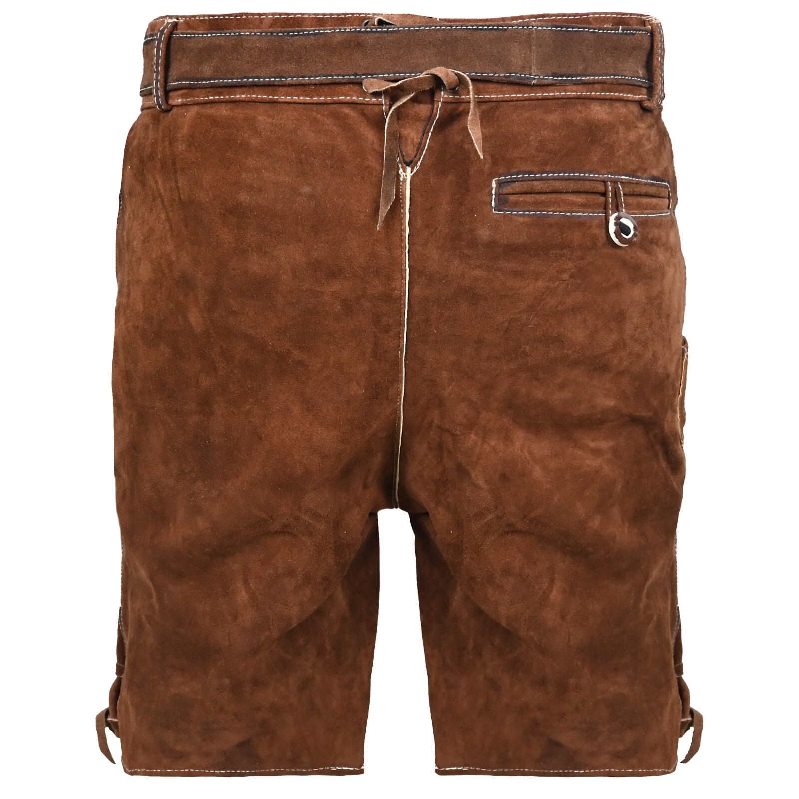 Oktoberfest Costume Mens Authentic Suede Lederhosen Luther Antiqued with Belt