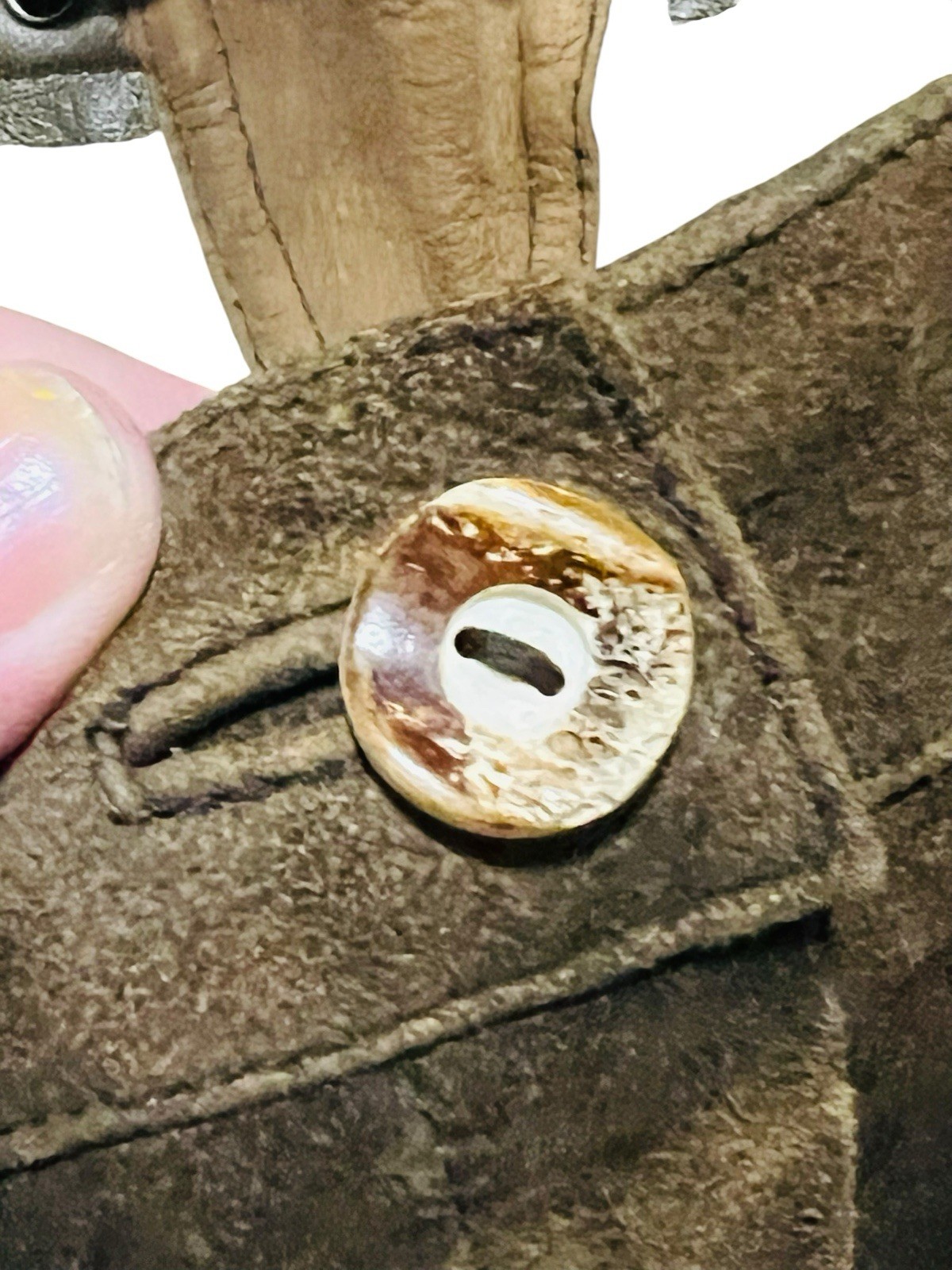 Almsach Mens Lederhosen Pants Brown Leather Oktoberfest Antler Buttons Medium 31
