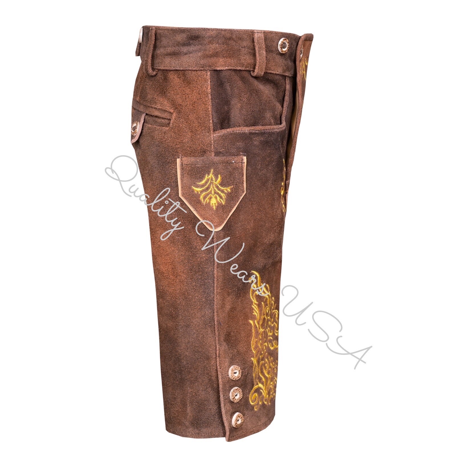 Men Authentic Lederhosen – Oktoberfest Lederhosen- Leather Short