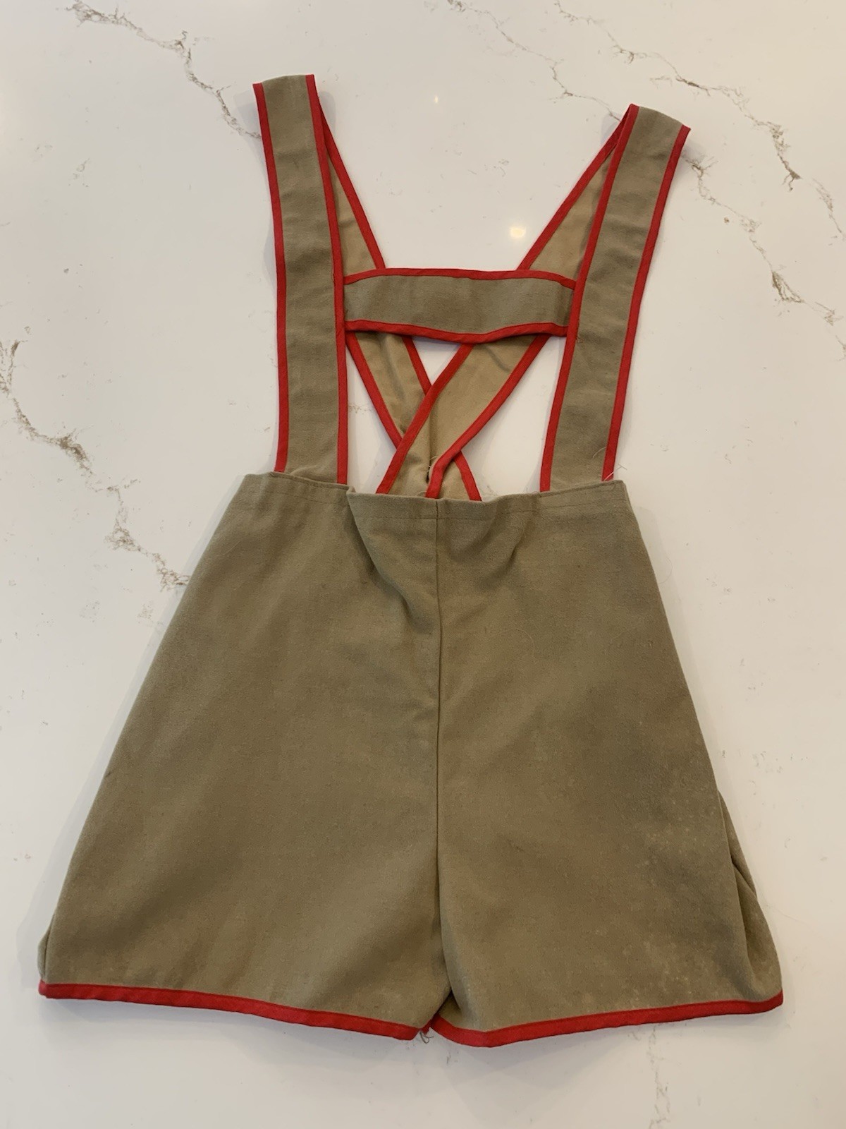 Vintage Folk Outfit Bavarian Style Vest and Suspenders Set Kids Medium