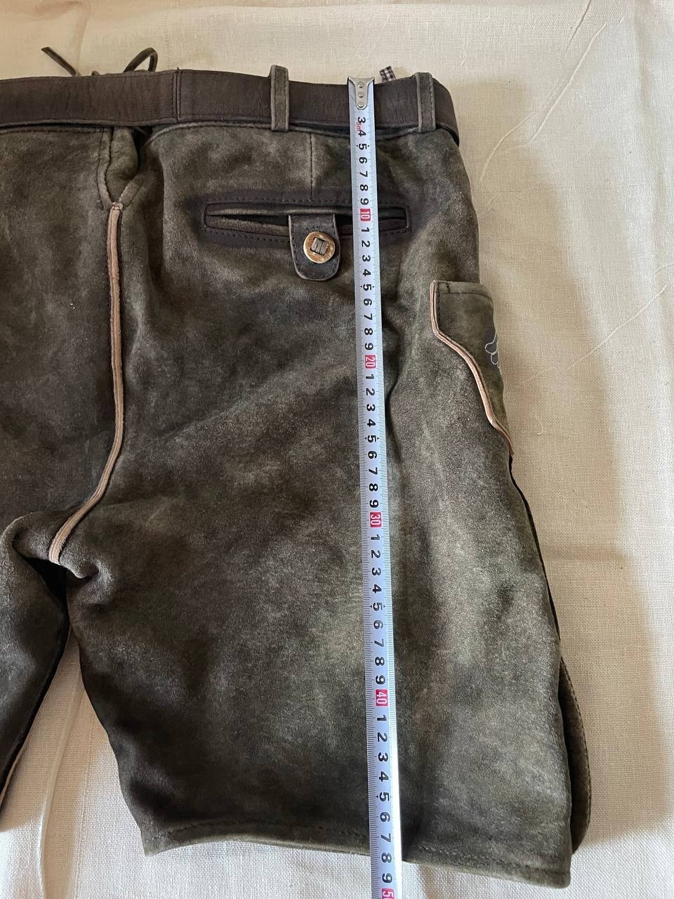 Men’s Leather Lederhosen Brown Embroidered Oktoberfest Shorts