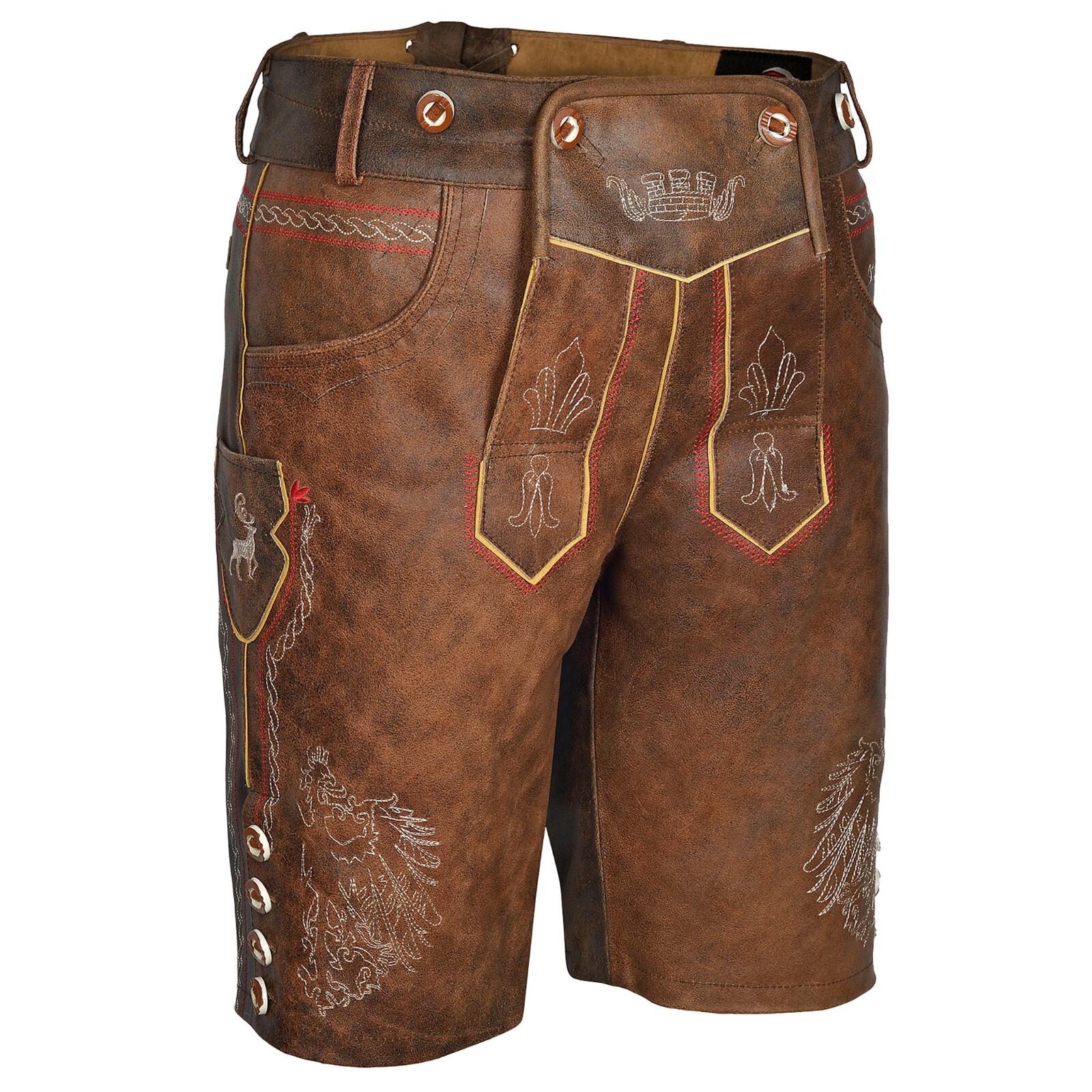 Authentic Lederhosen Antiqued Klose Leather Short Trachten Oktoberfest Costume