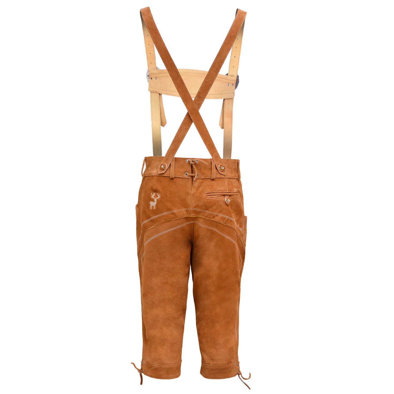 German Bavarian Oktoberfest Trachten Lederhosen Real Leather Men Matching Short