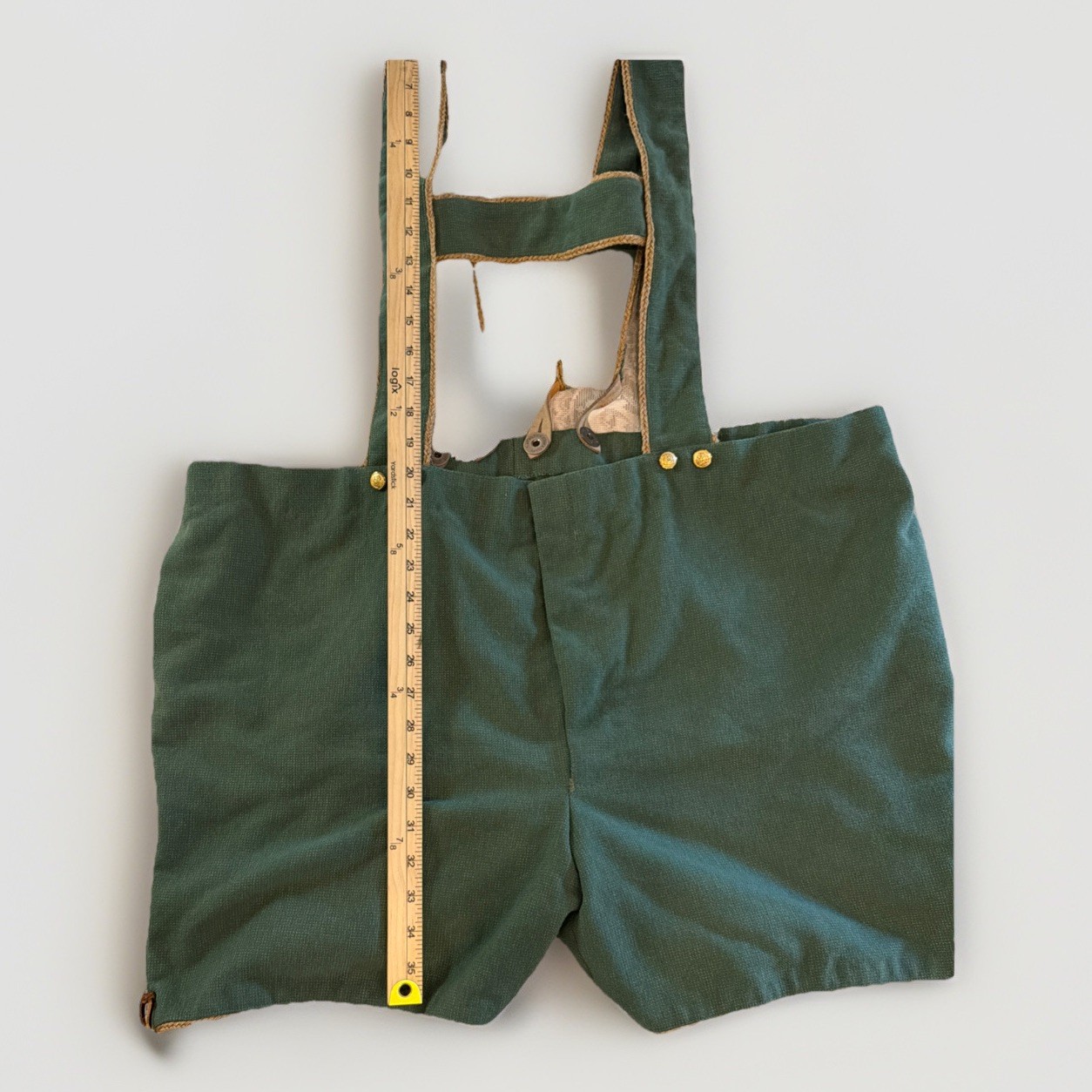 VTG 60s/70s OctoberFest HandMade German Lederhosen Corduroy Shorts MEAS. In Pics