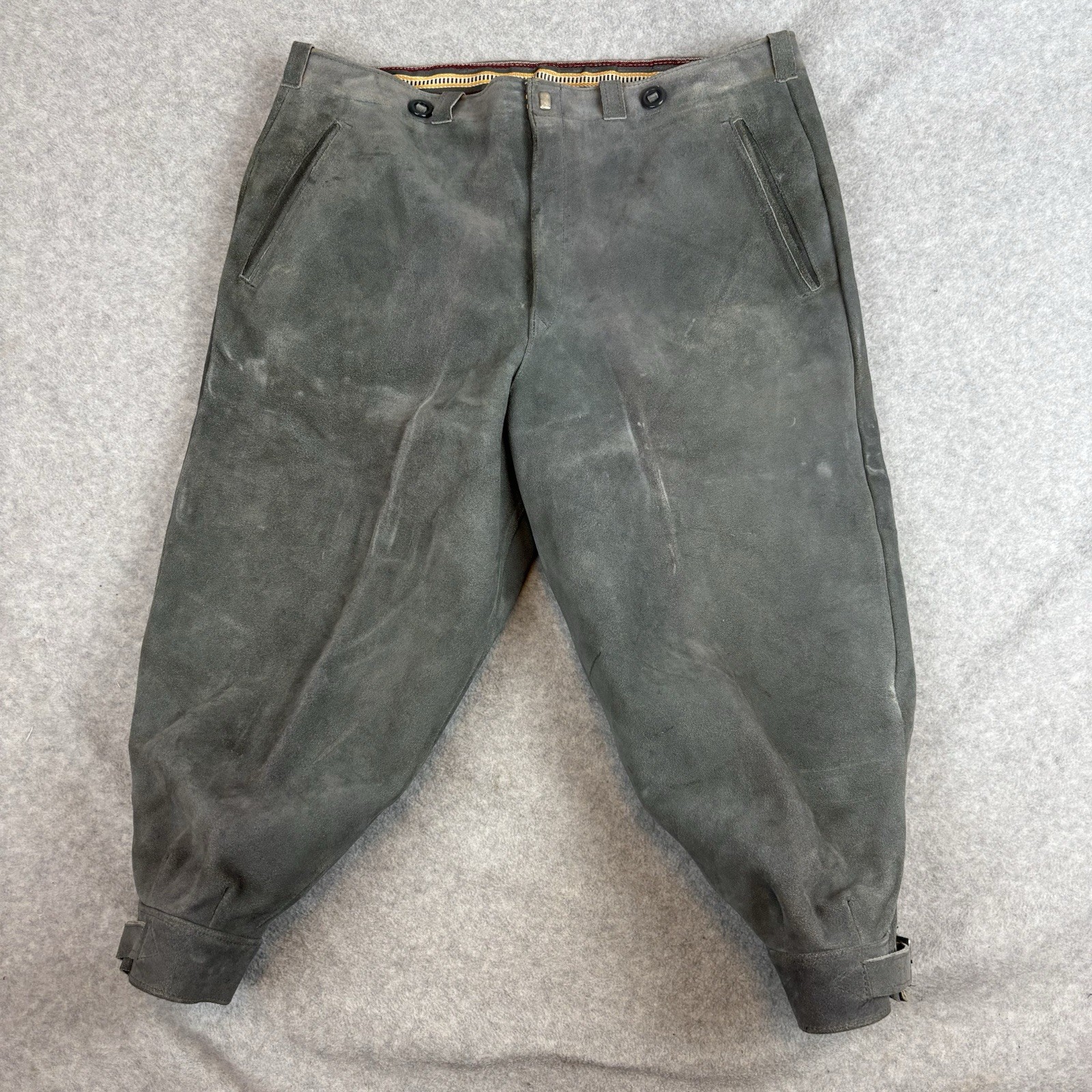 Men’s Traditional Costume Kniebund-Leather Pants Trousers 48 Dark Grey