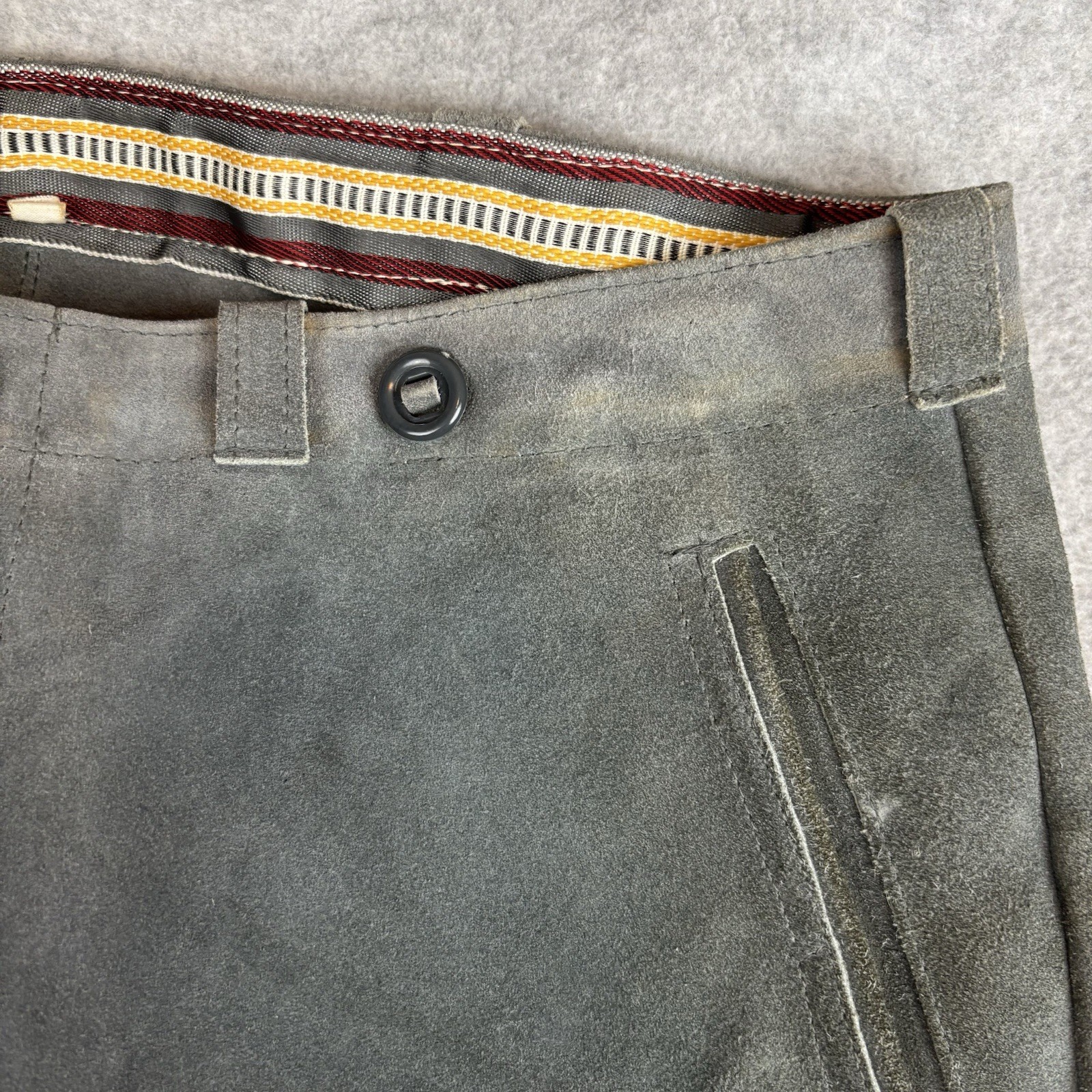 Men’s Traditional Costume Kniebund-Leather Pants Trousers 48 Dark Grey