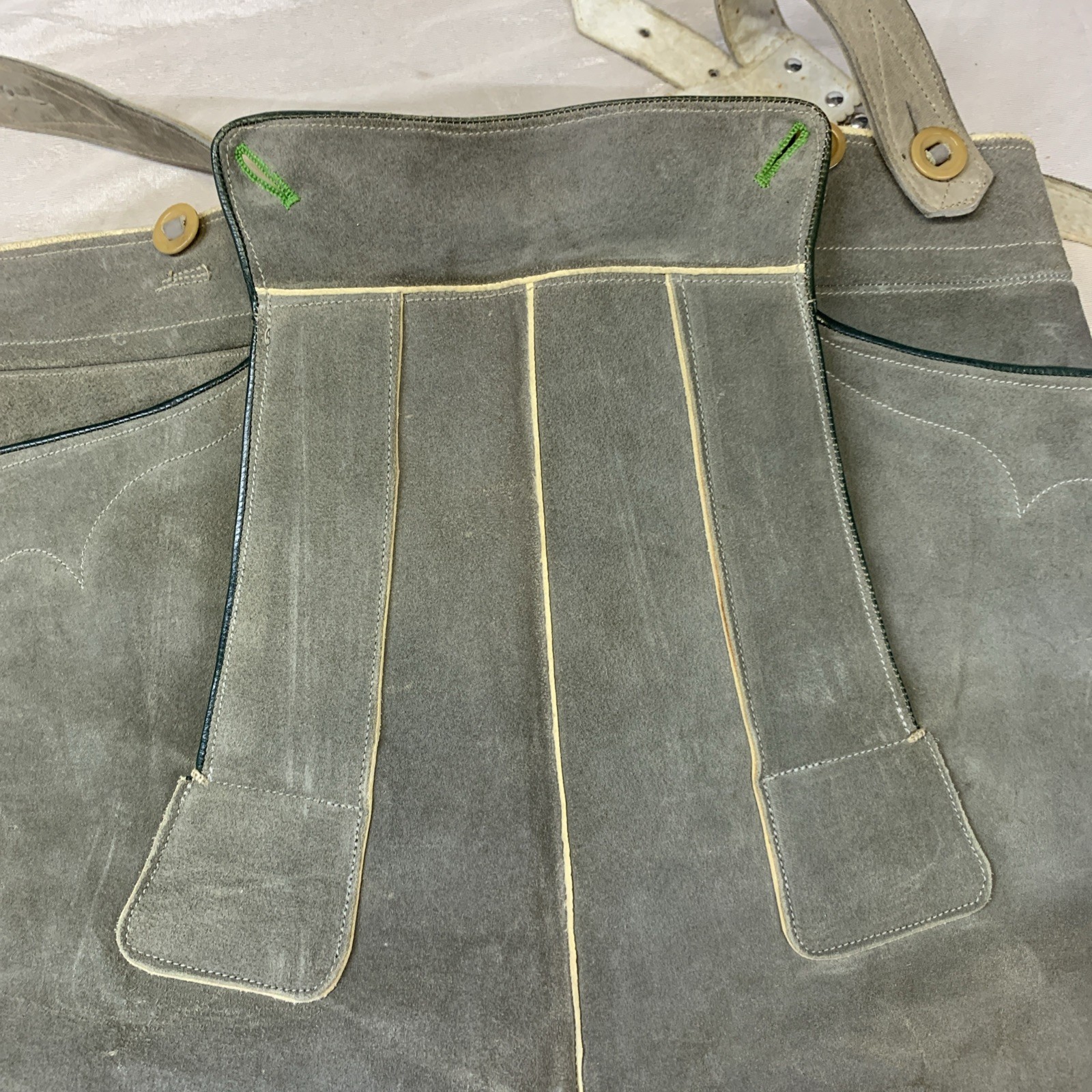 Vintage Austrian Lederhosen Heichlinger 32 Waist Suspenders Breast Plate