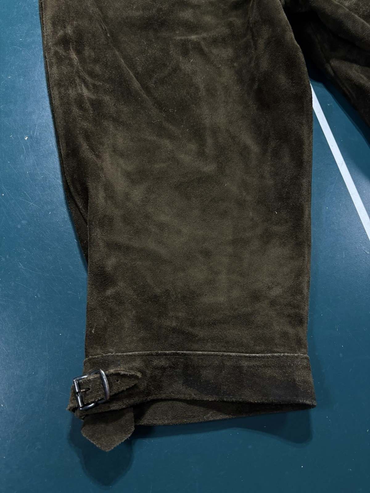 Vtg 40s German Lederhosen Knickerbockers Suede Leather Kniebund Shorts Size 38