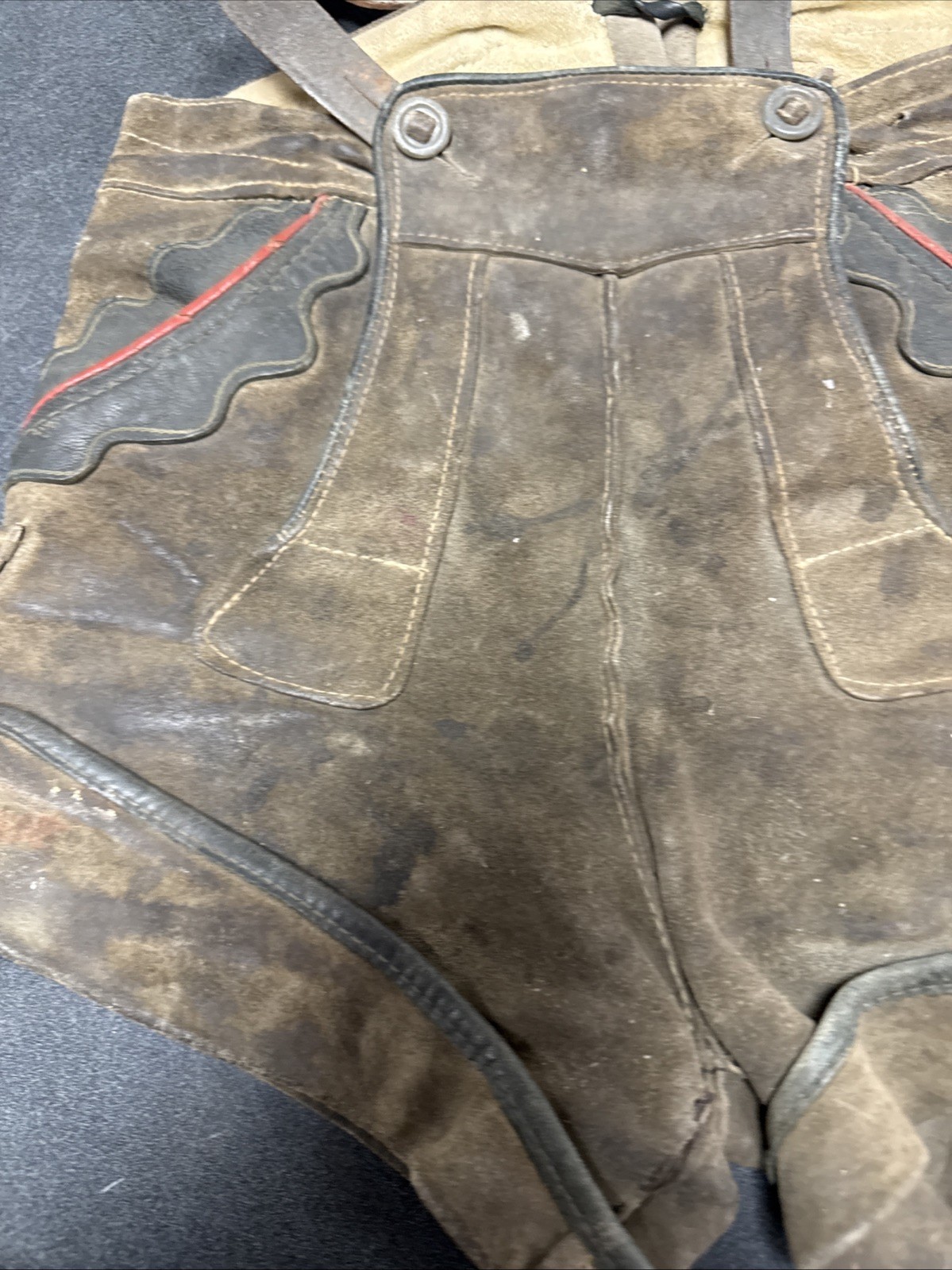 Vintage Leather Kids Lederhosen German Suede Bavarian Austrian