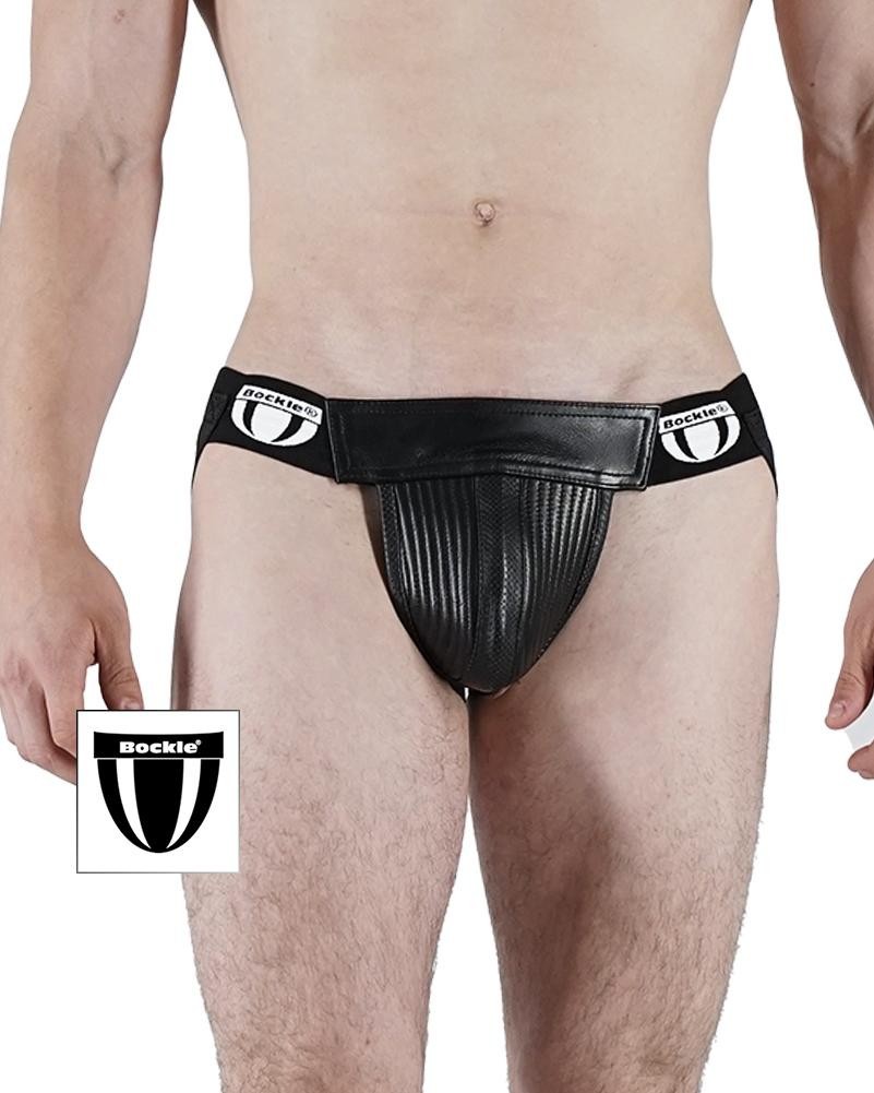 Bockle ® leather jock strap for gay zip slip brief jockstrap leather