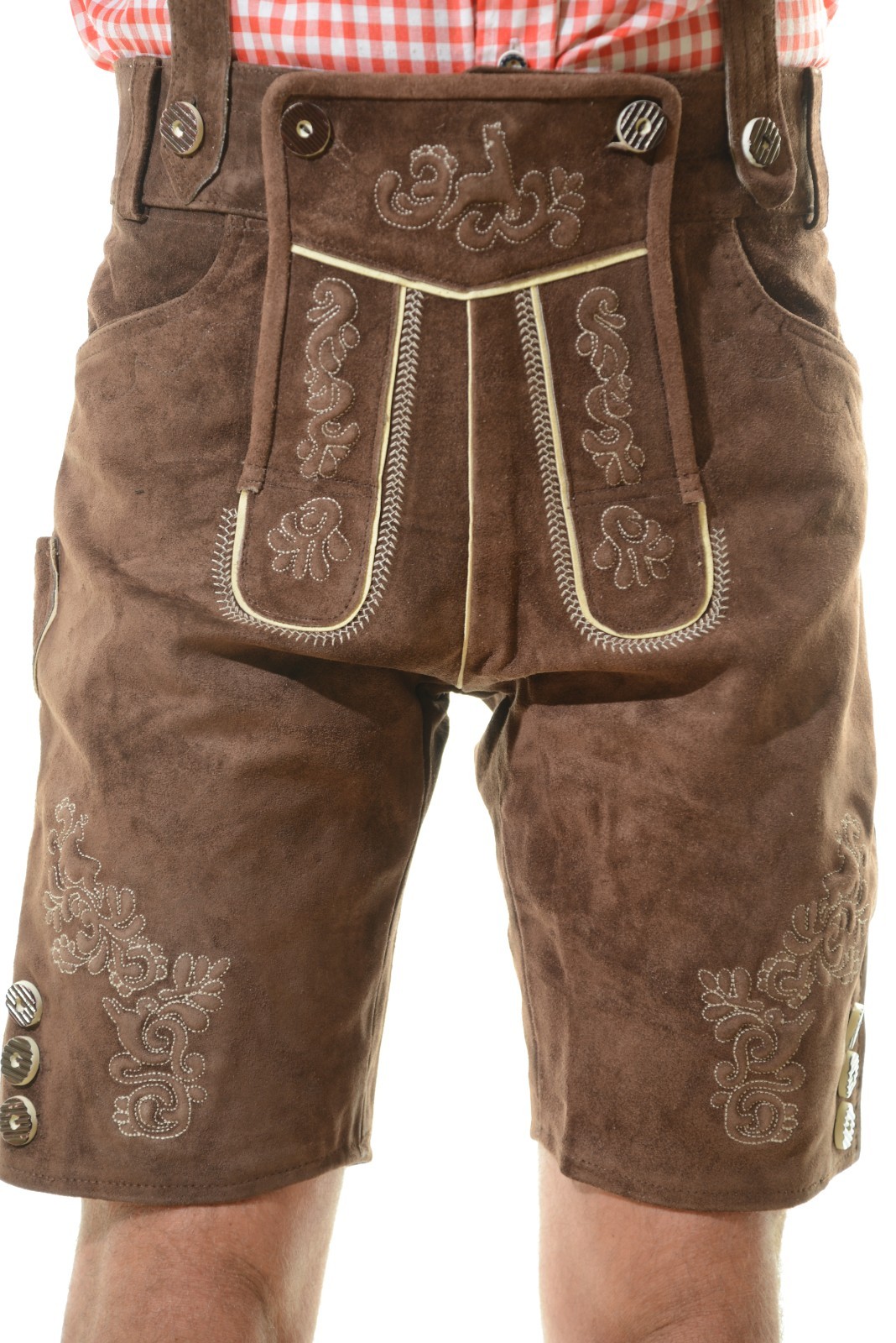 NEW Bavarian Oktoberfest Lederhosen Shorts Antique Brown Tracht #MUNICH