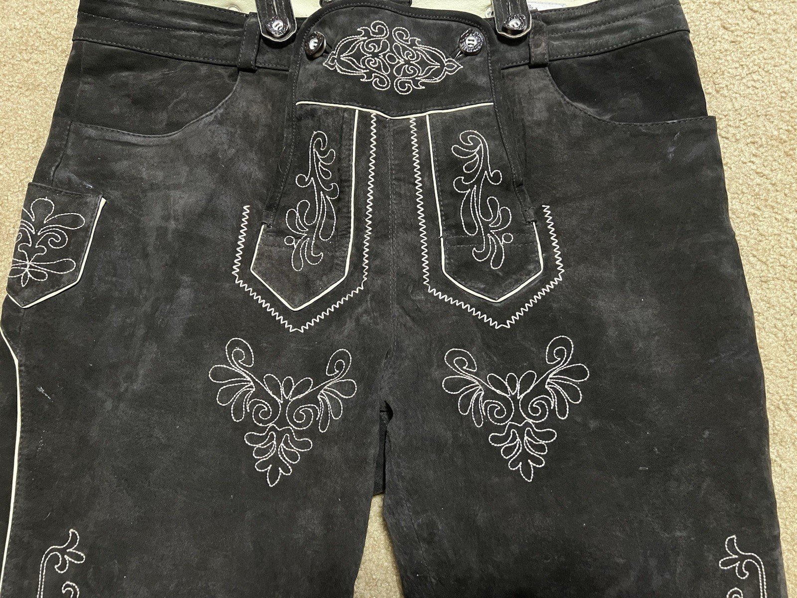 LANDHAUS Bavarian Trachten Oktoberfest Etno Leather 3/4 pants Men’s Sz 52 XL