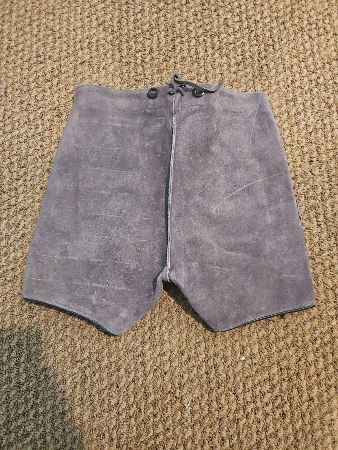 Vintage German Lederhosen Suede Leather Bavarian Boy Mens Shorts Octoberfest