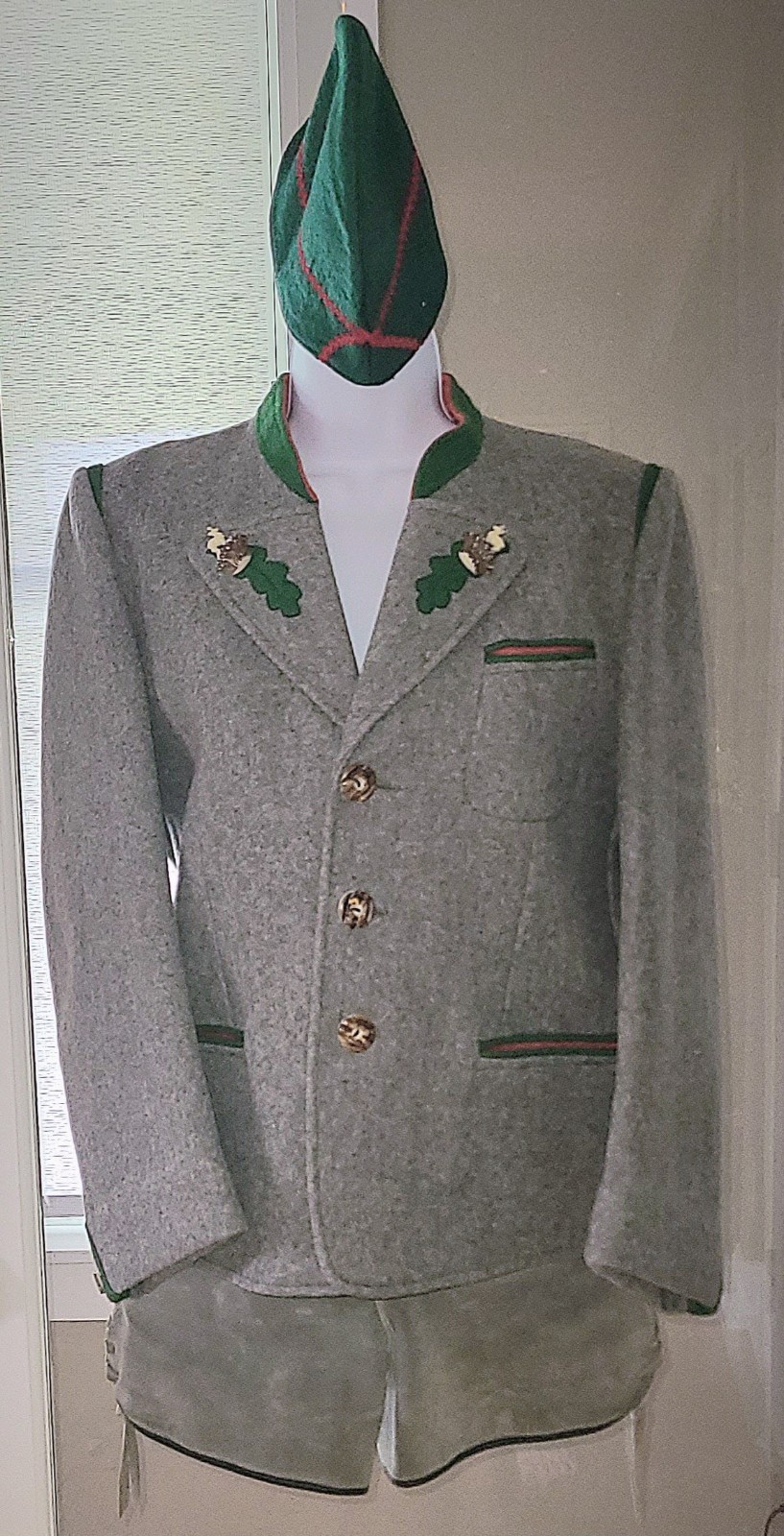 Vintage 1950s Germany Lederhosen & Wool Loden Jacket