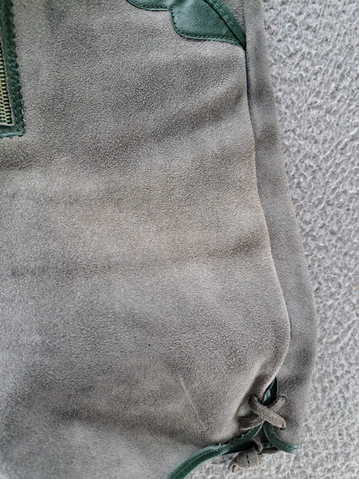 VTG Lederhosen Oktoberfest Shorts Mens 28×4 Gray Green Leather German Belted