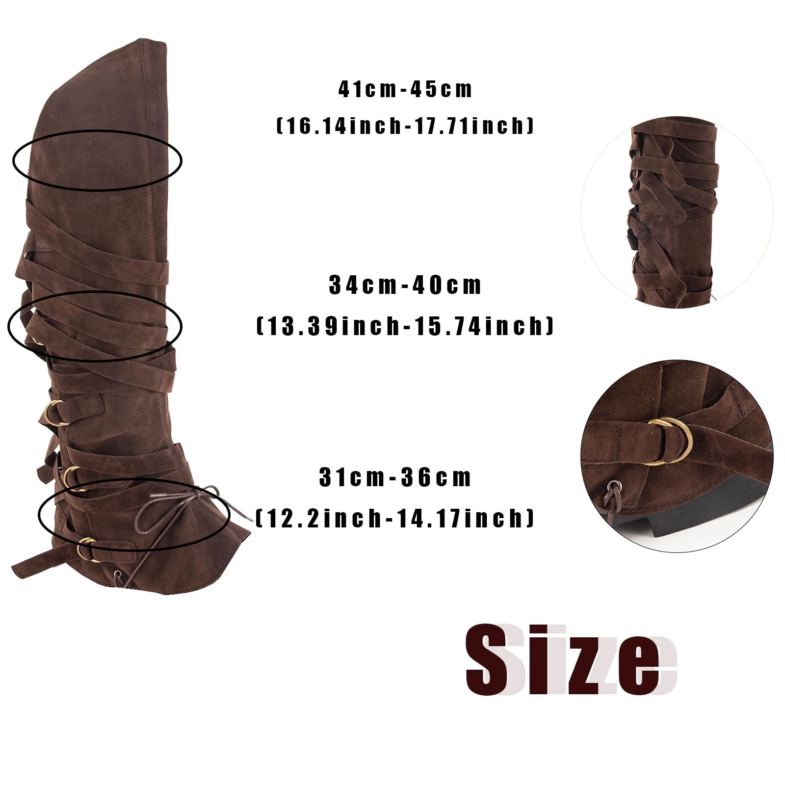 Medieval Pirate Boot Covers Men Women: Faux Leather Renaissance Boots Cover S…