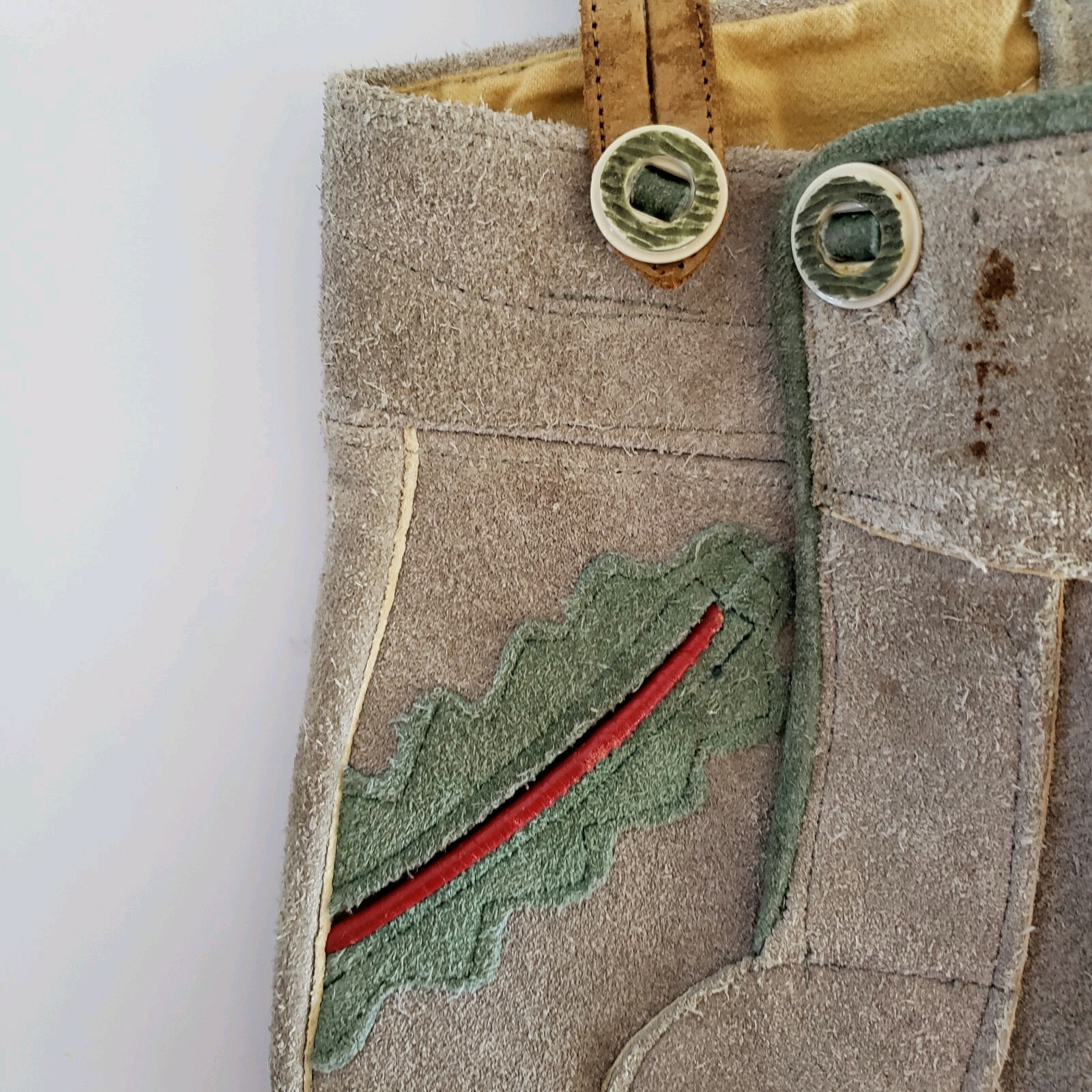 Boys Lederhosen Vintage Bavarian Short Alls Suede Oktoberfest Authentic Leather