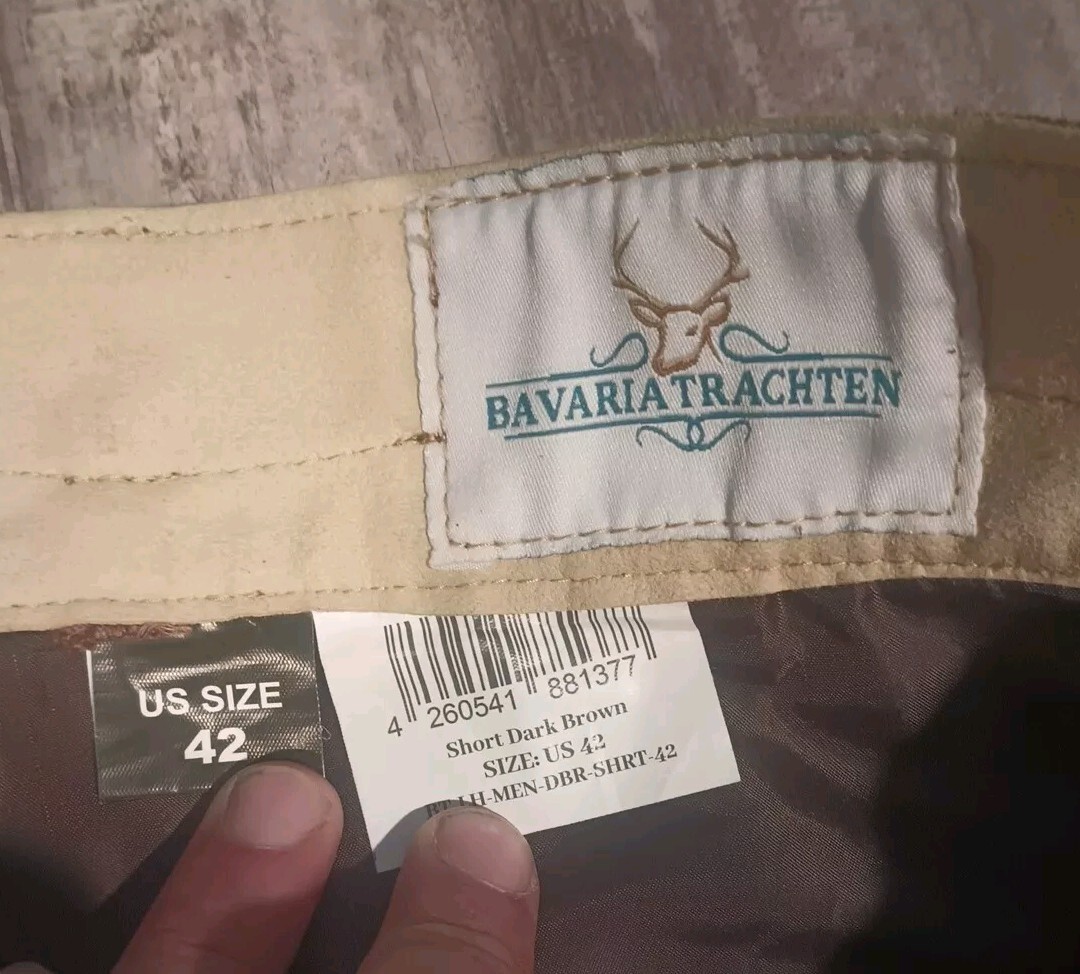 Bavaria Trachten Mens 42 Genuine Leather Light Brown Lederhosen Oktoberfest NWT