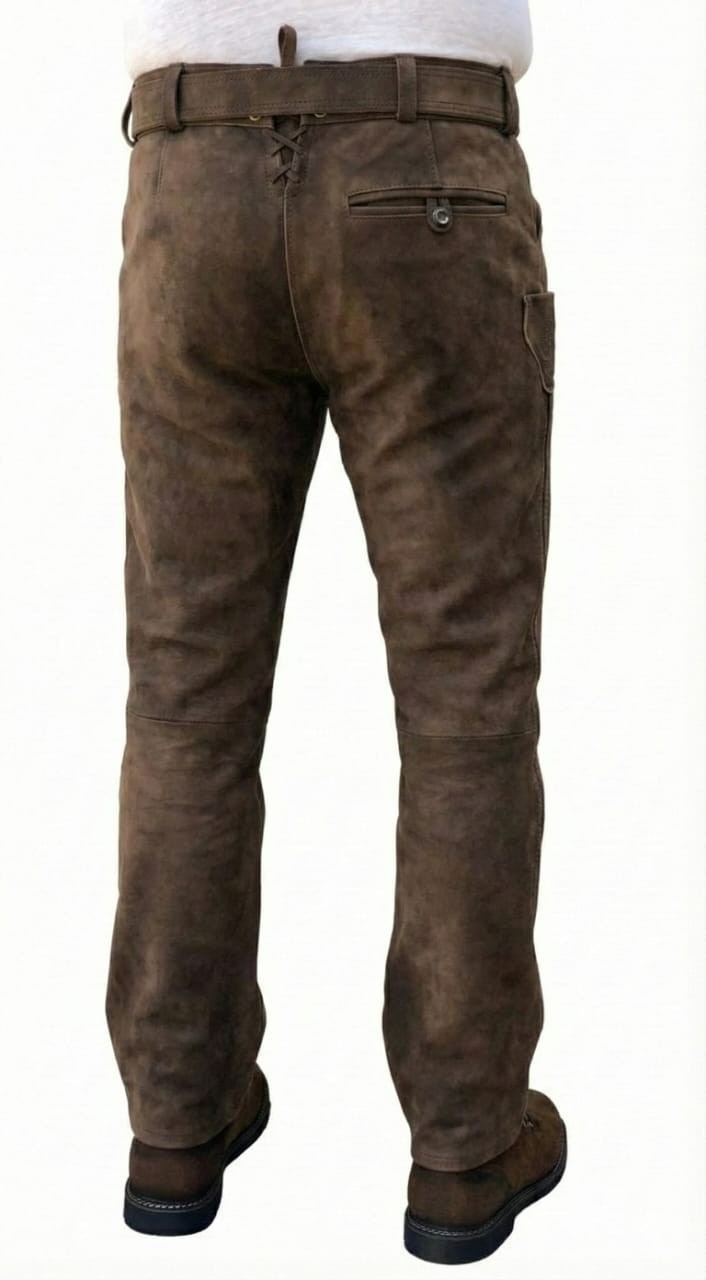 Unikat lange Wildbock (100% Wildleder) SOFT ECHT-Leder mit Gürte Gr, 46 bis 64