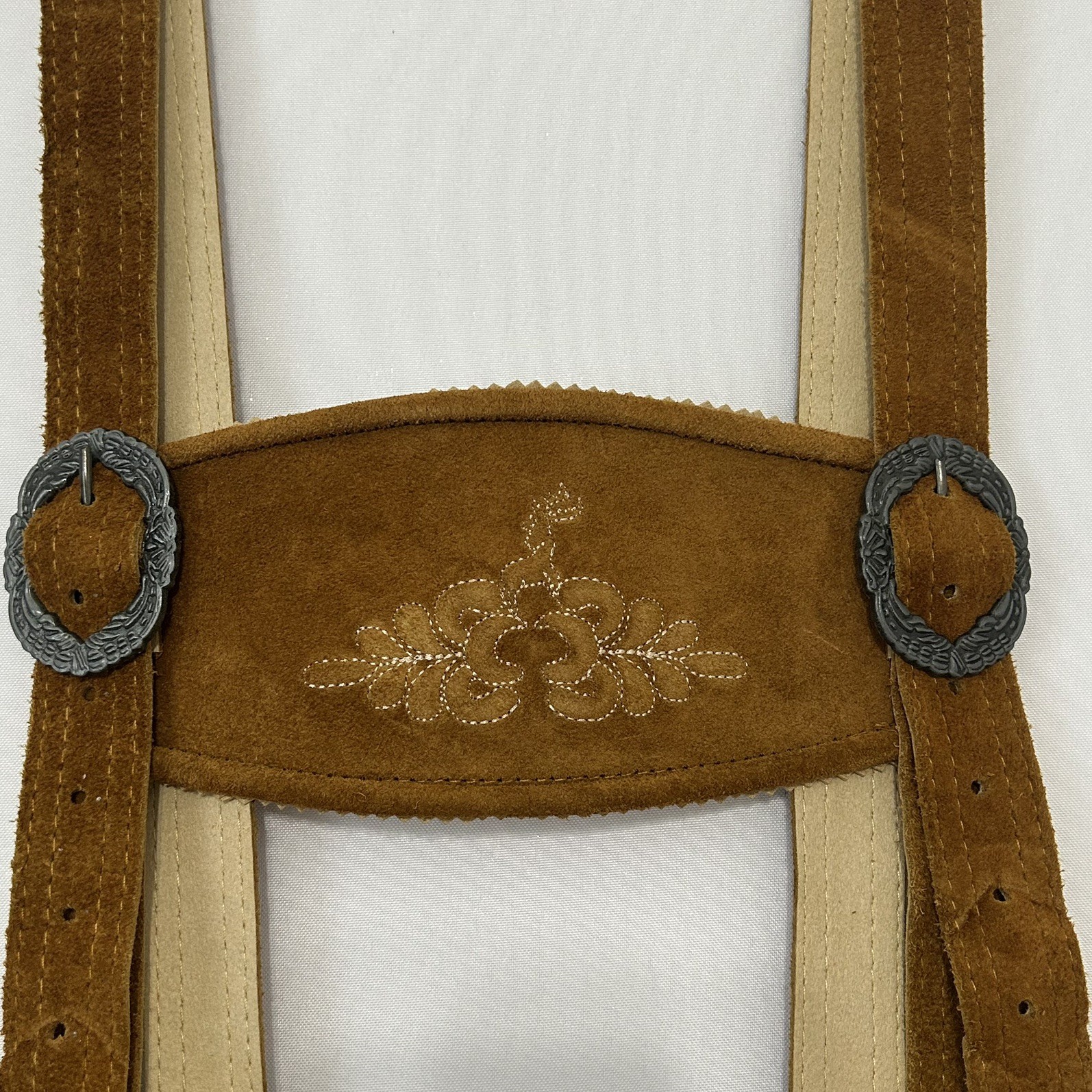 Schonoberger Trachten Couture Lederhosen Brown Suede German Oktoberfest Size 42