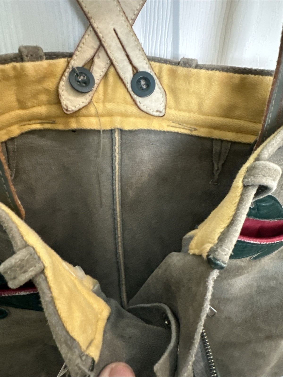 VTG Lederhosen Germany Suede Leather Shorts Suspenders Oktoberfest Child Size