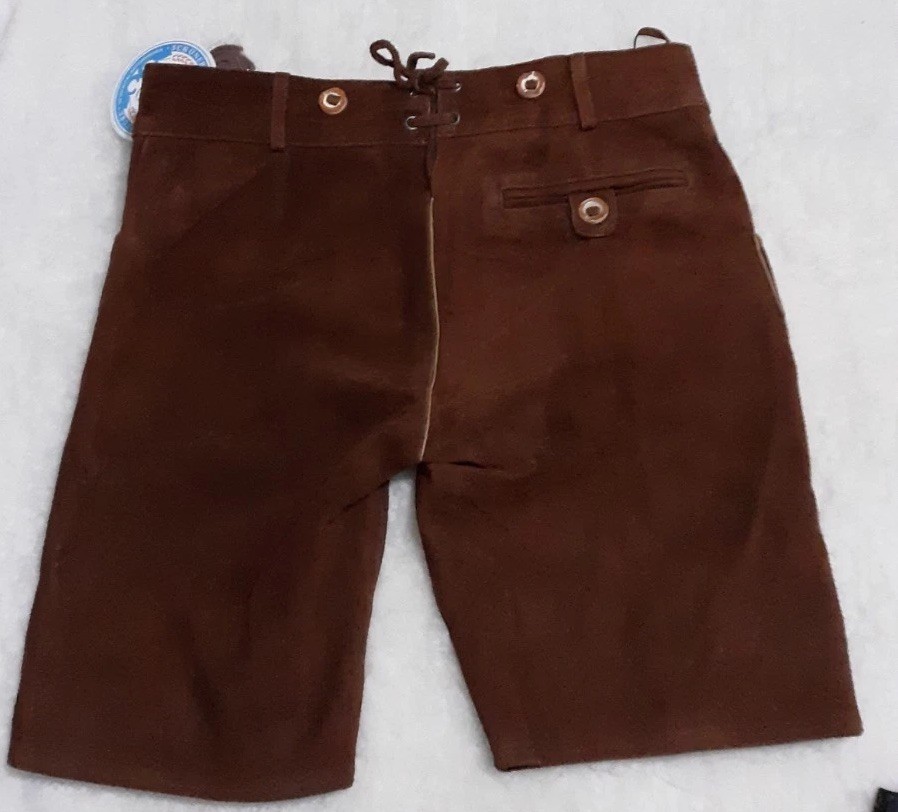 1 Pair Of Chocolate Brown Suede Schoneberger Trachten Couture Short Set