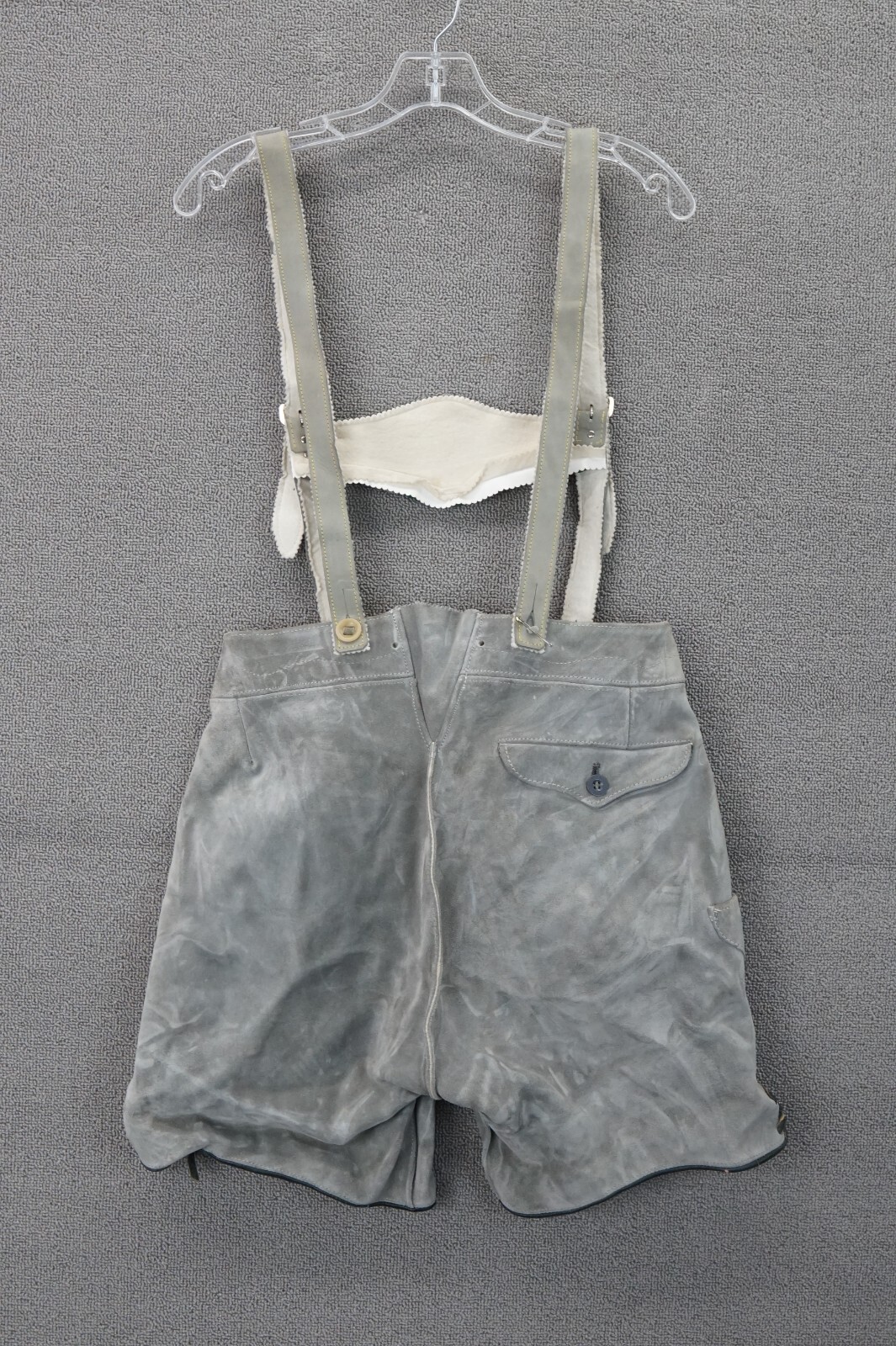 Vintage Lederhosen Shorts Size 32 Green Leather Oktoberfest Costume