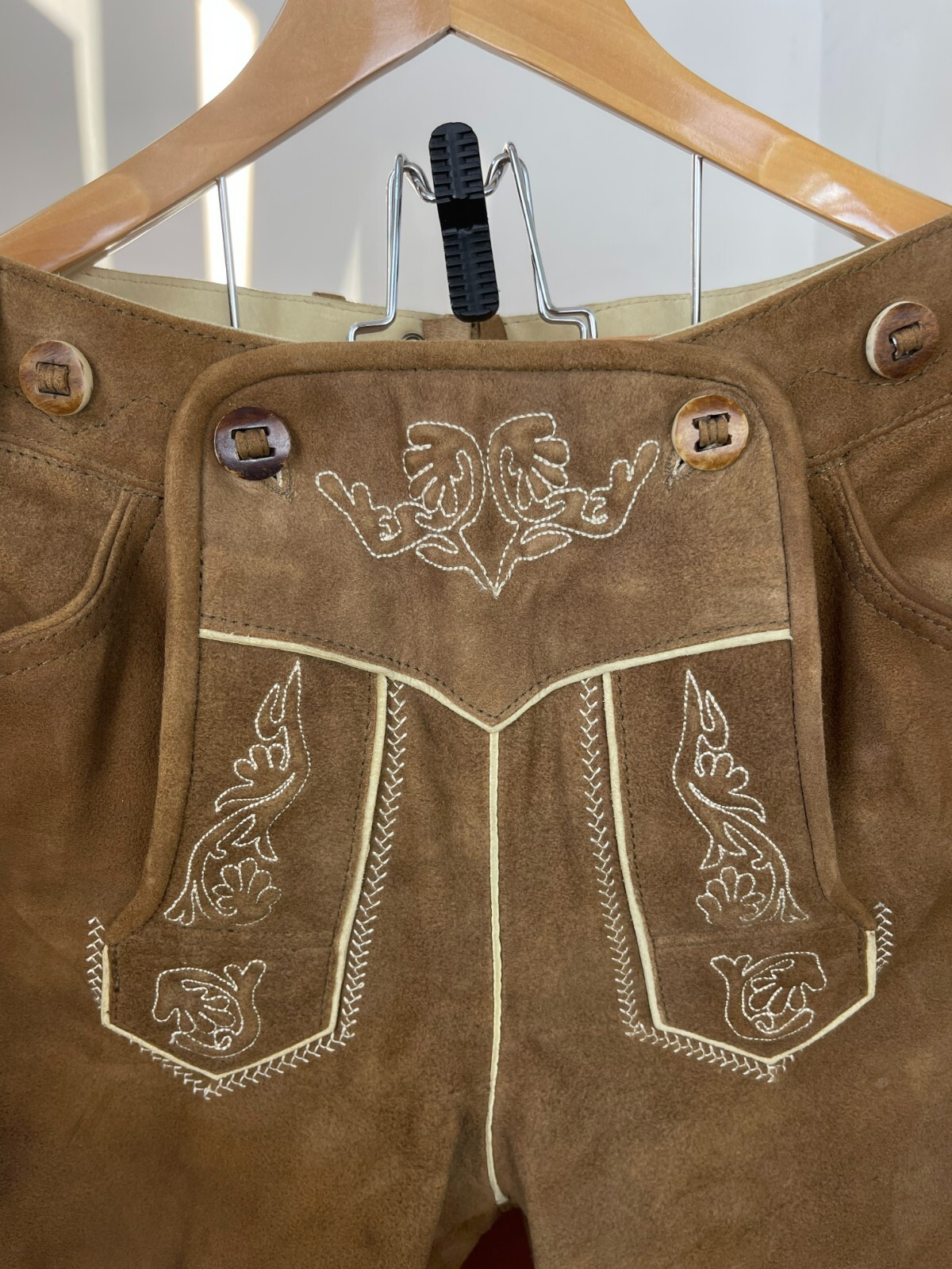 Country Maddox Trachten Lederhose Brown Leather Shorts 48 54