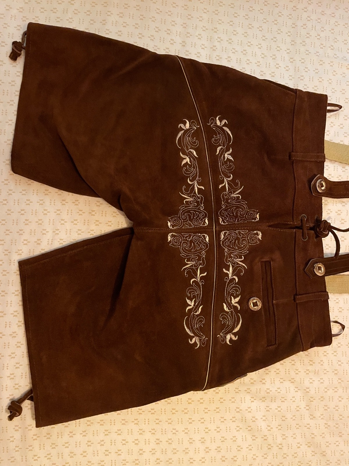 Mens Lederhosen Size 32 Shirt, Socks, Tie, and Garters Included